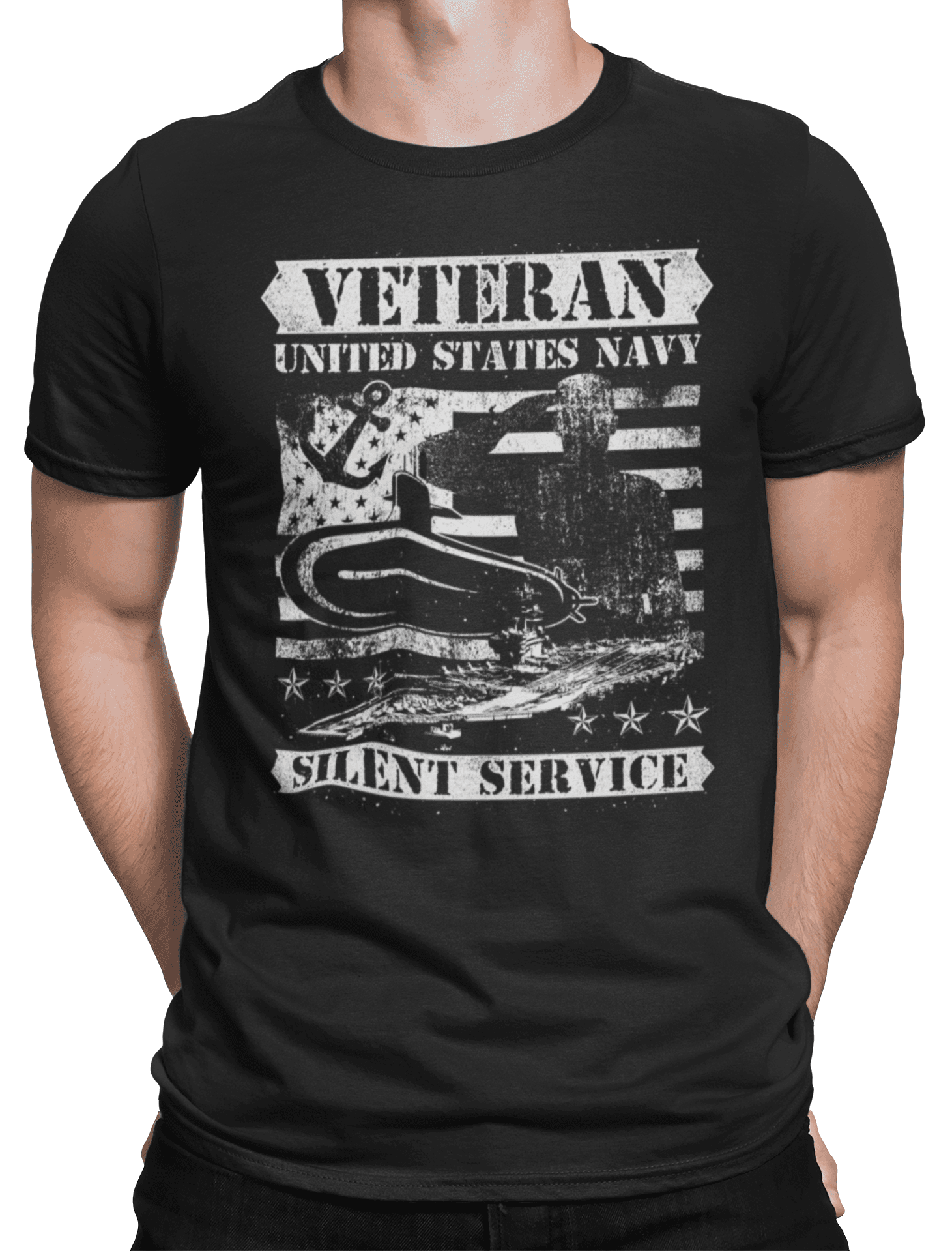 Tričko s potiskem Veteran US Navy
