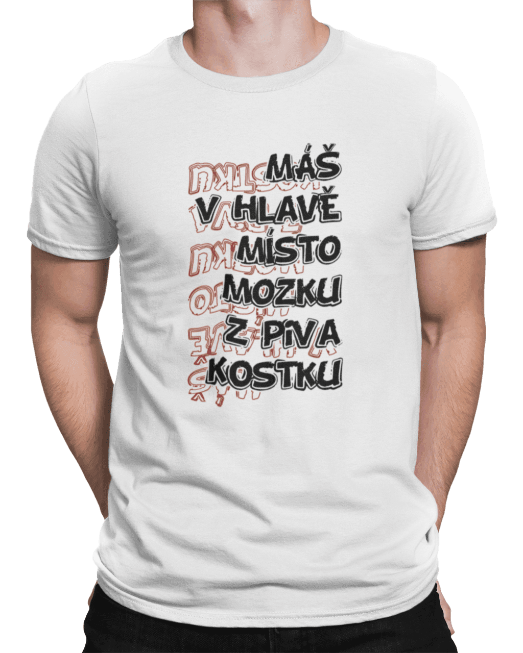 mockup of a man wearing a customizable t shirt against a plain color backdrop 1422 el (2) (1)