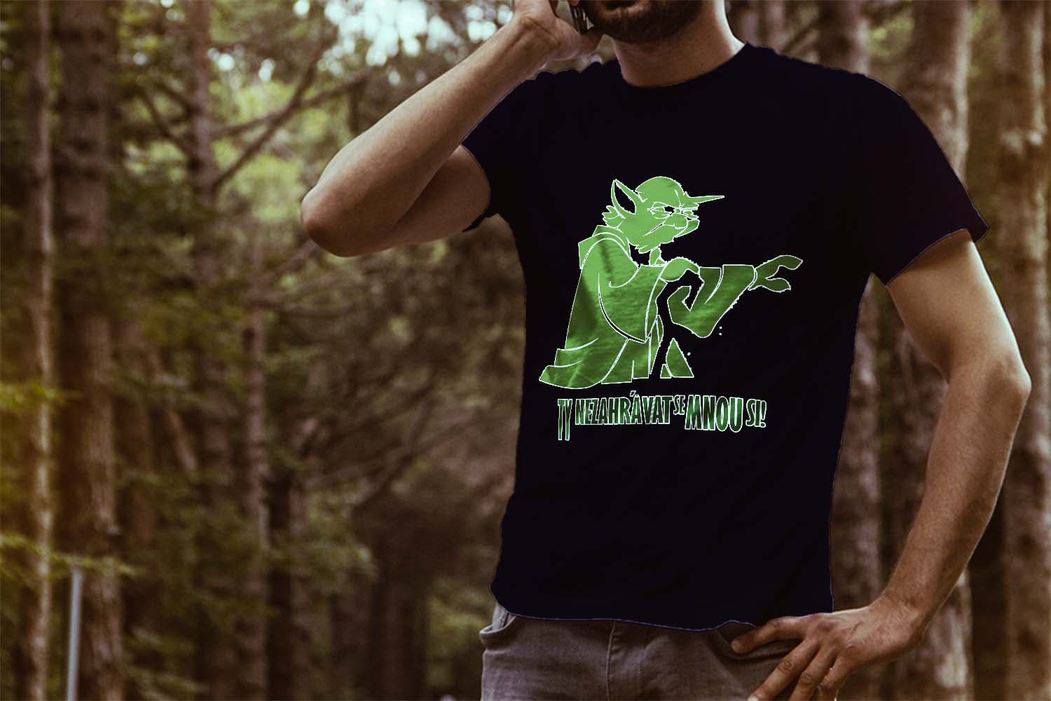 Tričko s potiskem Yoda Moudro