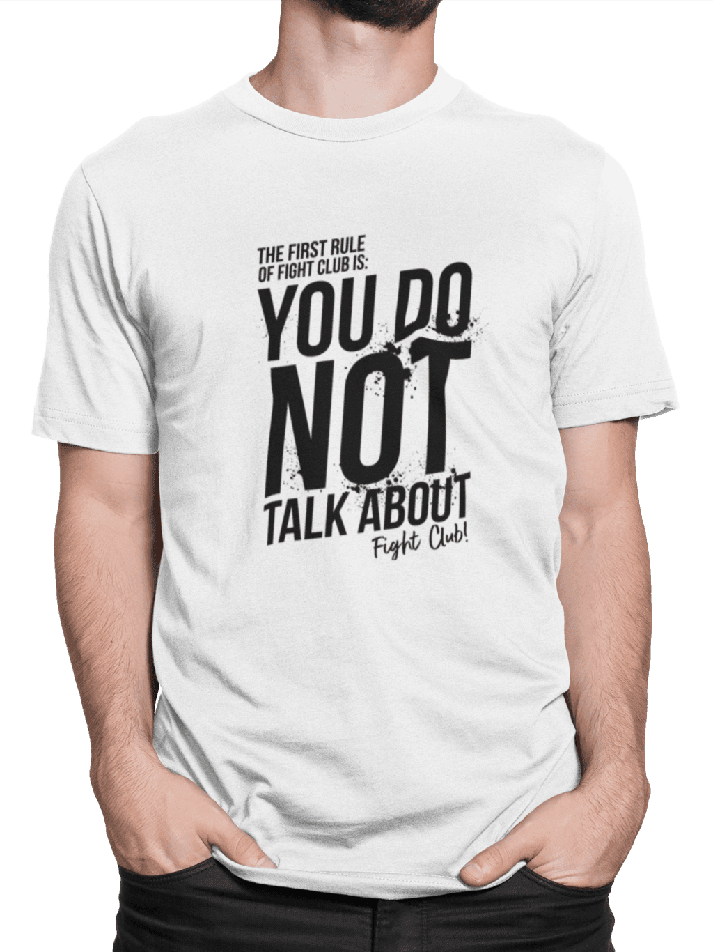 front view mockup of a man wearing a crew neck tee in a studio 1420 el (4) (1)