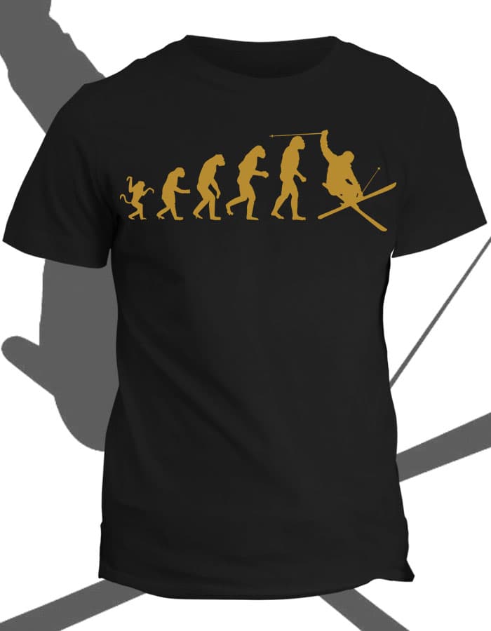 Tričko s potiskem Evolution of skier