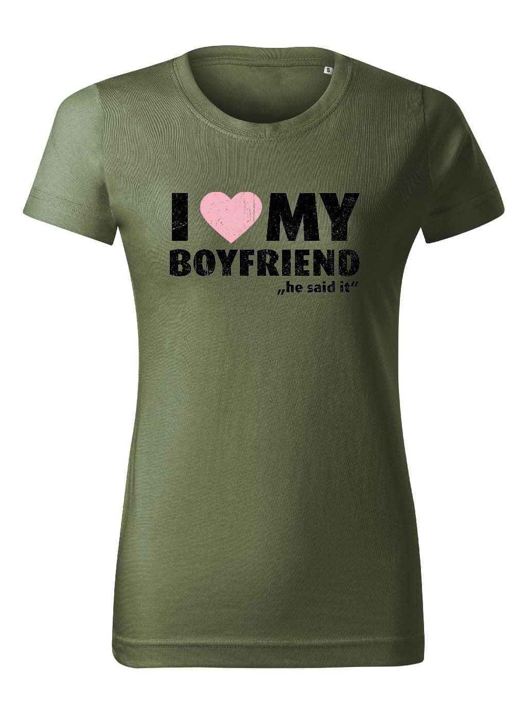 Tričko s potiskem I Love My Boyfriend