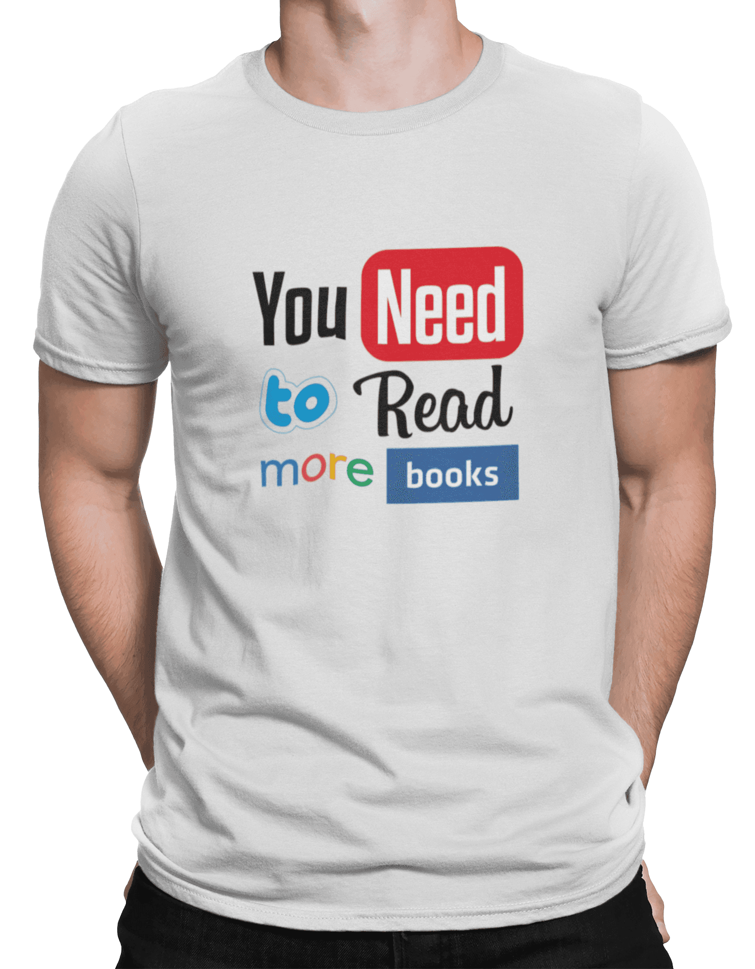 mockup of a man wearing a customizable t shirt against a plain color backdrop 1422 el min
