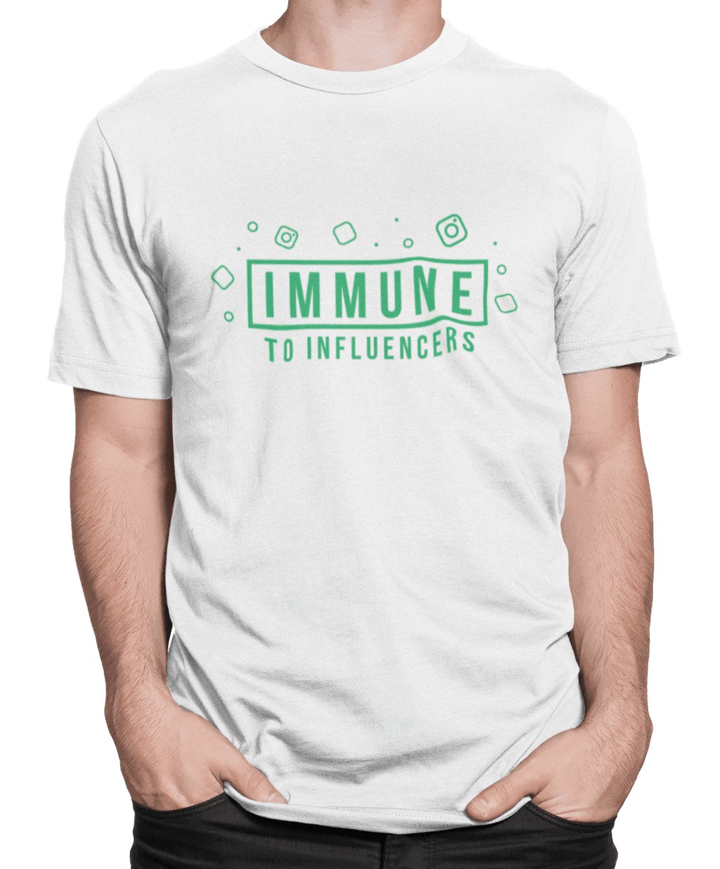 front view mockup of a man wearing a crew neck tee in a studio 1420 el (9) (1)