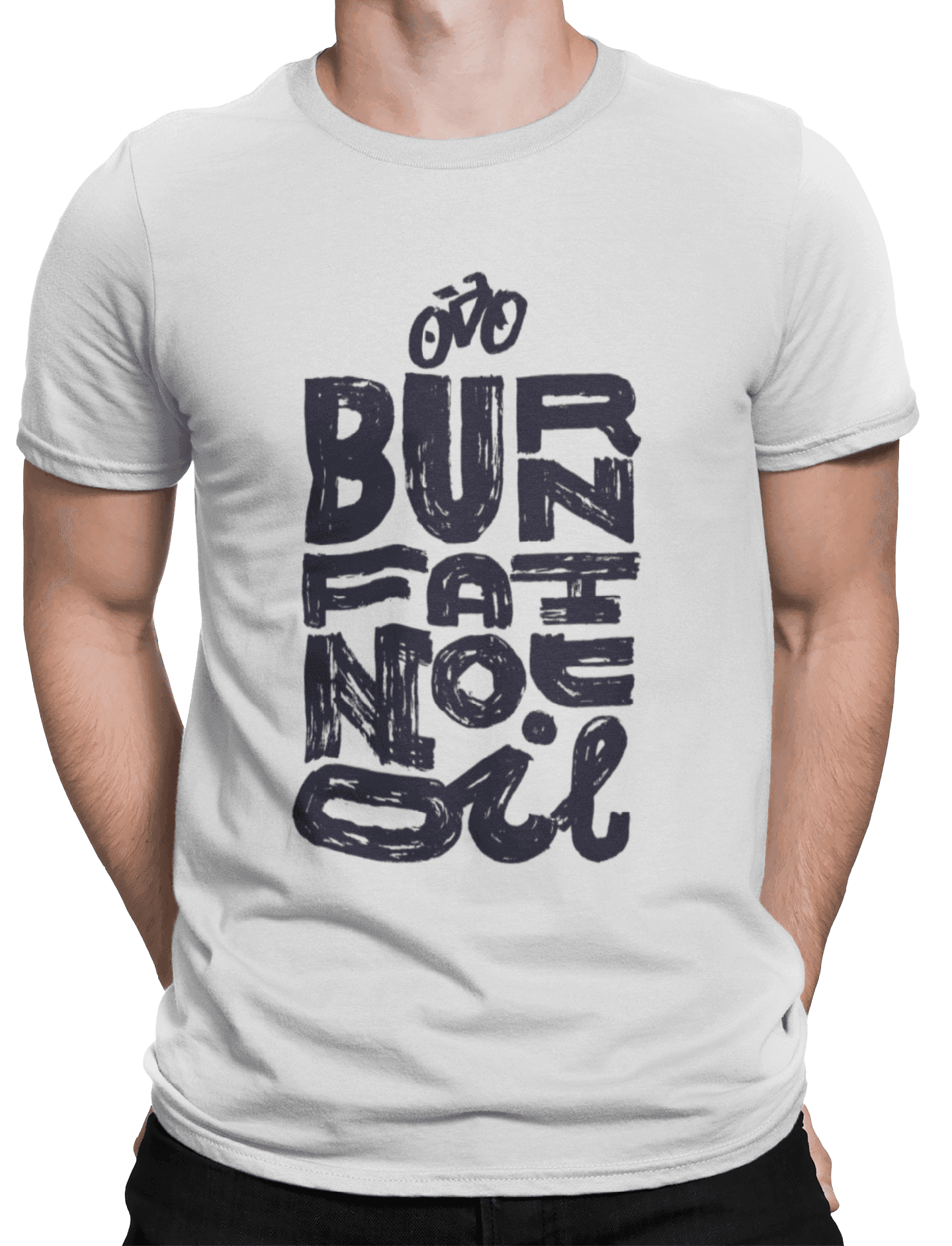 mockup of a man wearing a customizable t shirt against a plain color backdrop 1422 el min