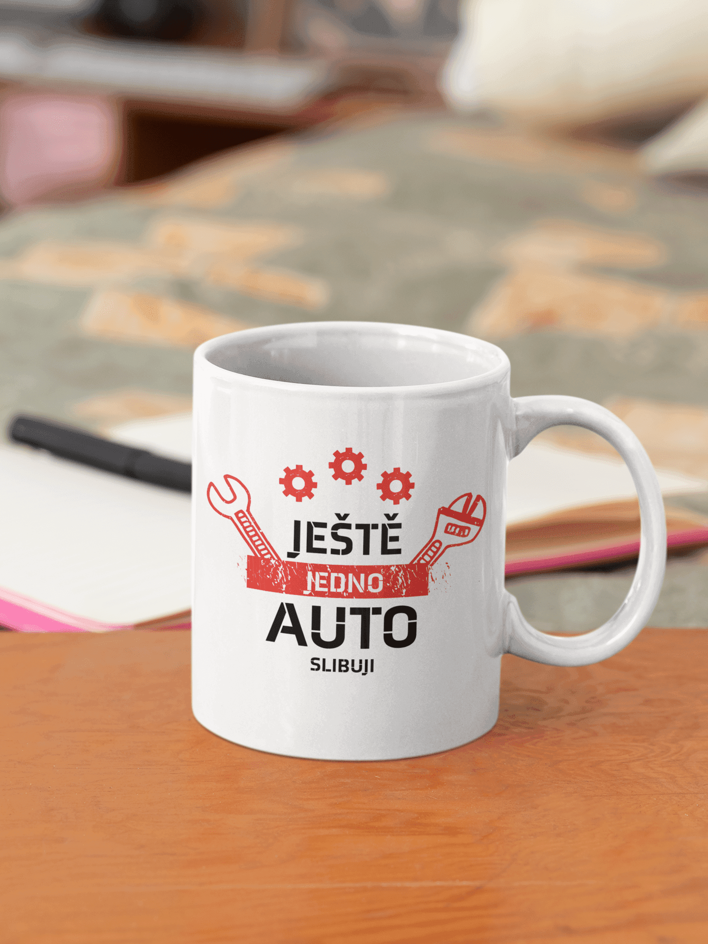 Hrnek s potiskem Ještě jedno auto
