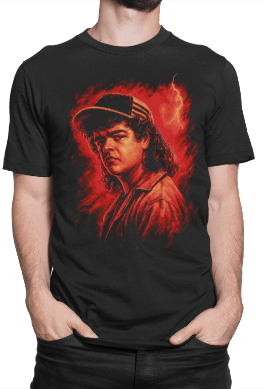 Tričko s potiskem stranger things - dustin red