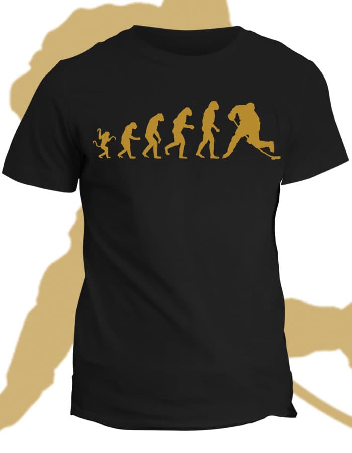 Tričko s potiskem Evolution of hockey player