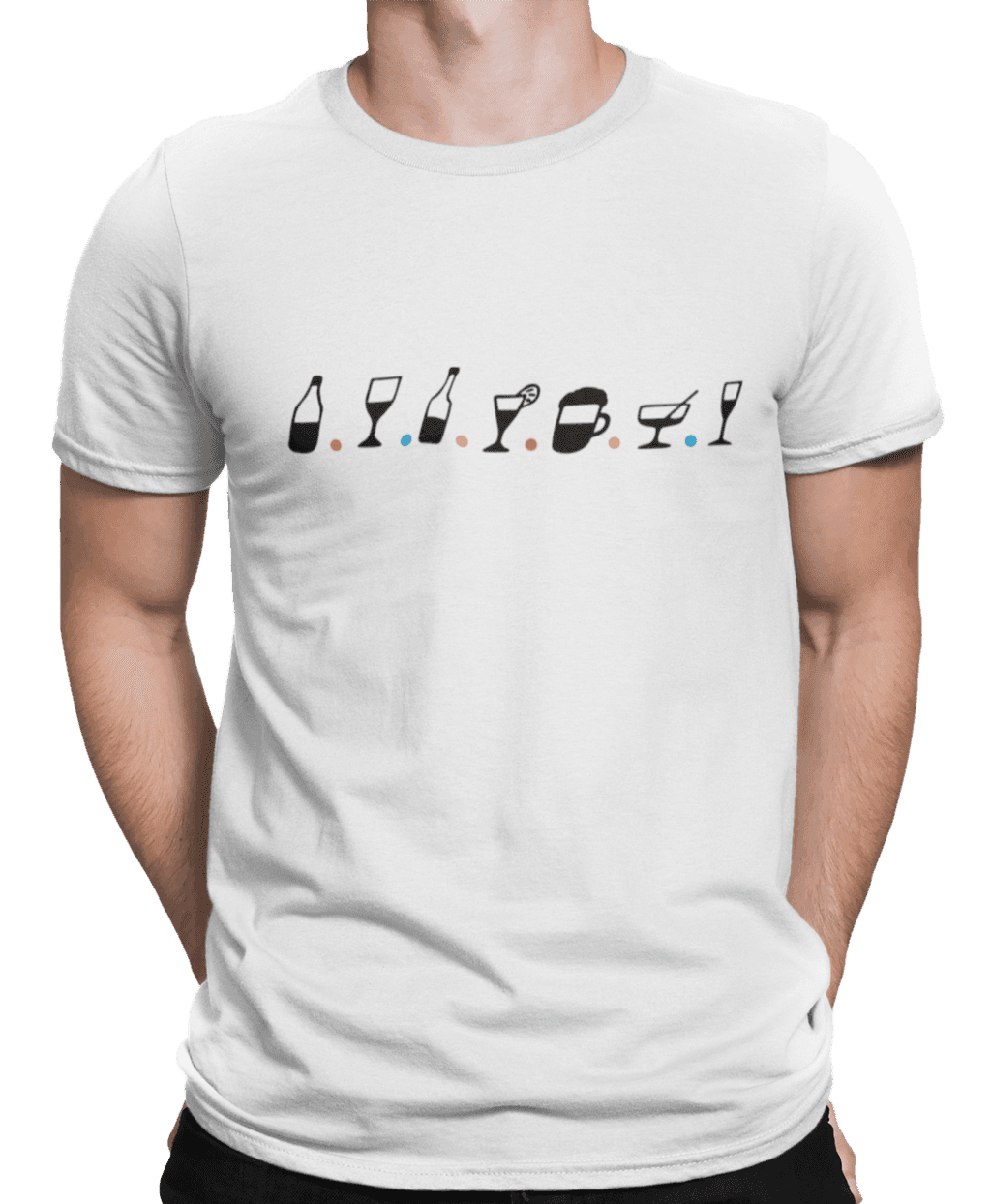 mockup of a man wearing a customizable t shirt against a plain color backdrop 1422 el (9) (1)