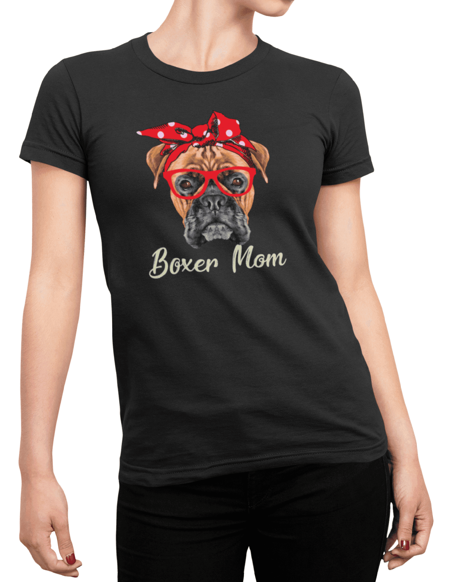 Tričko s potiskem Boxer mom
