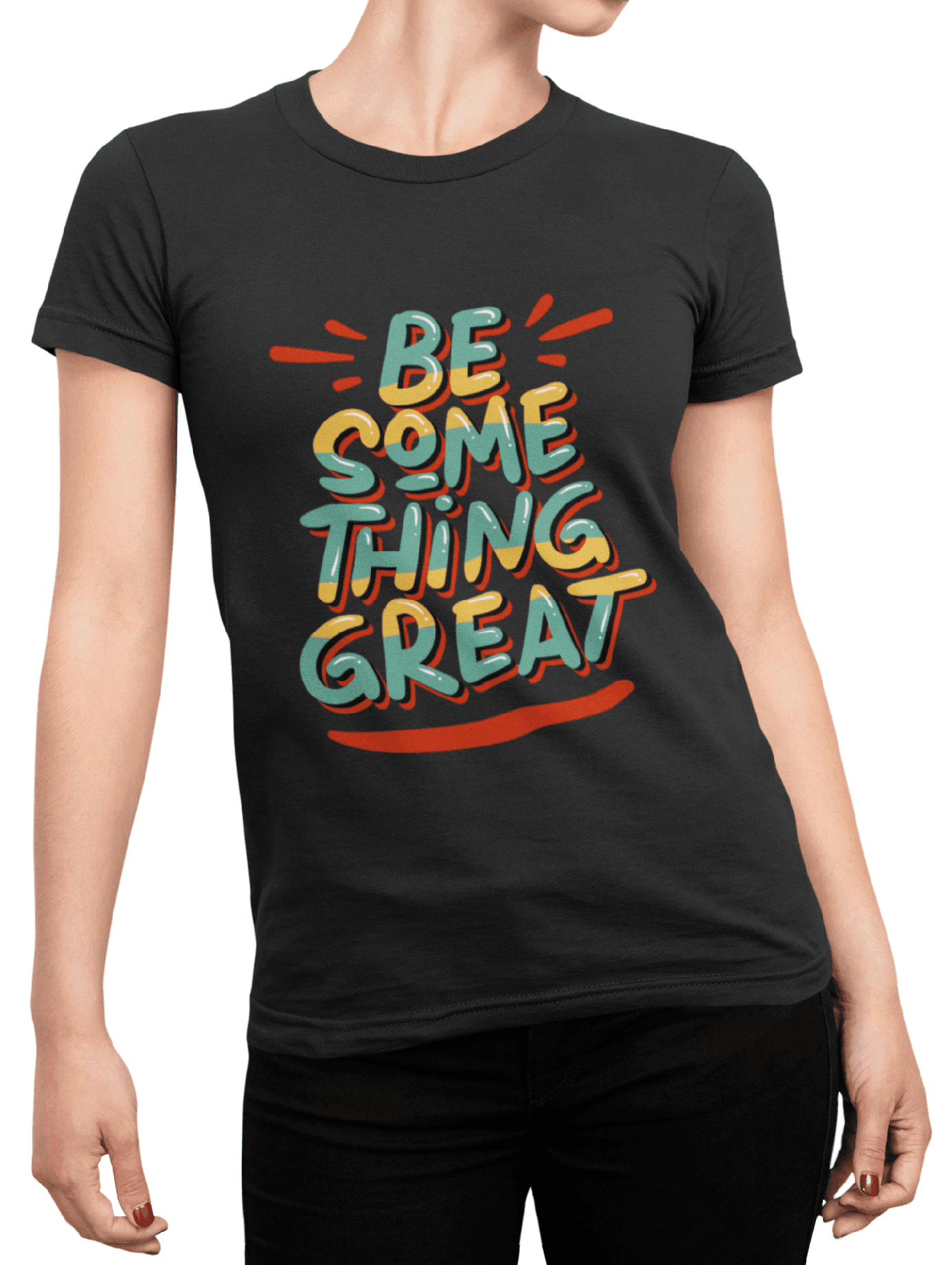 t shirt mockup of a woman posing with cropped face 87 el min