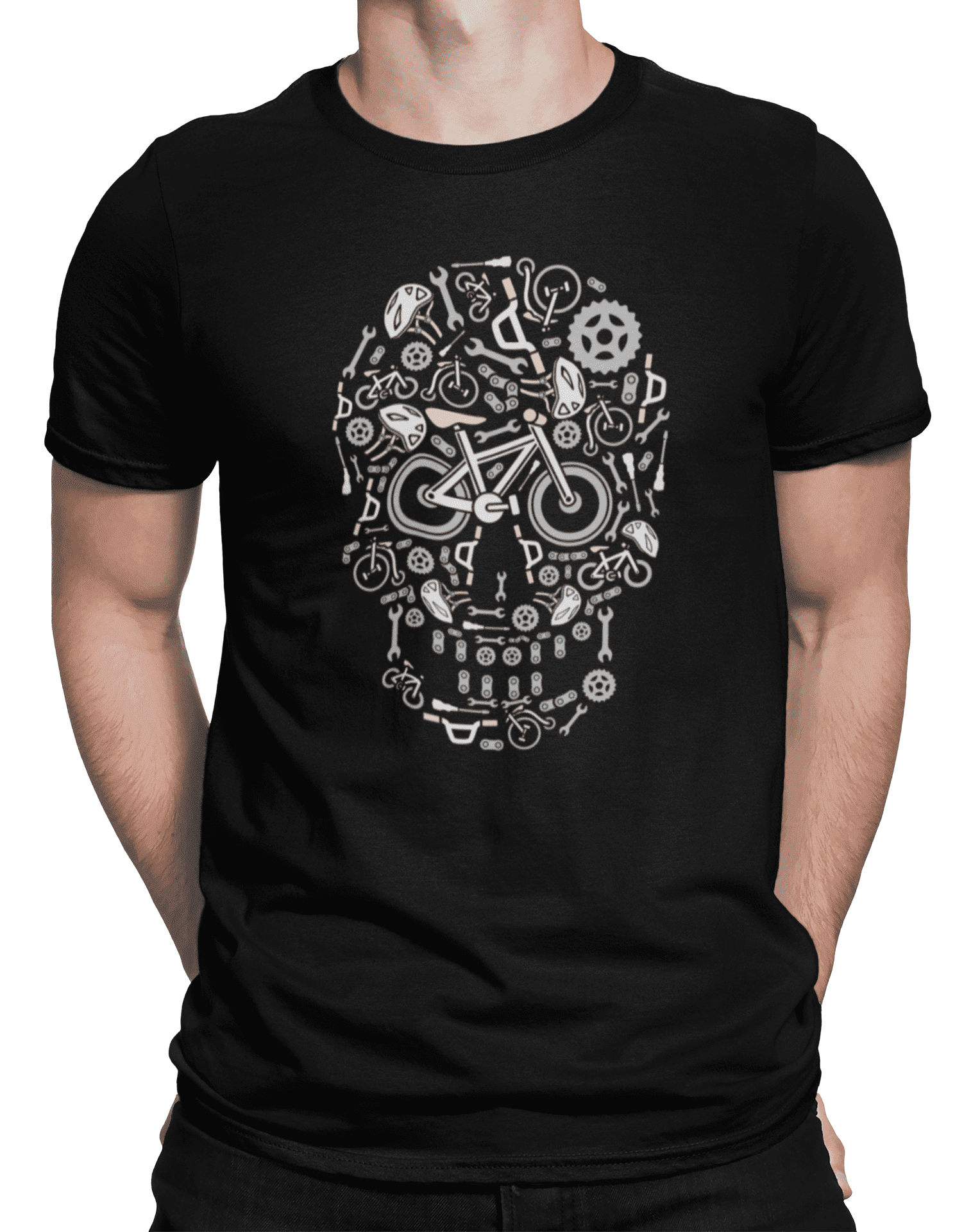 Tričko s potiskem bike skull