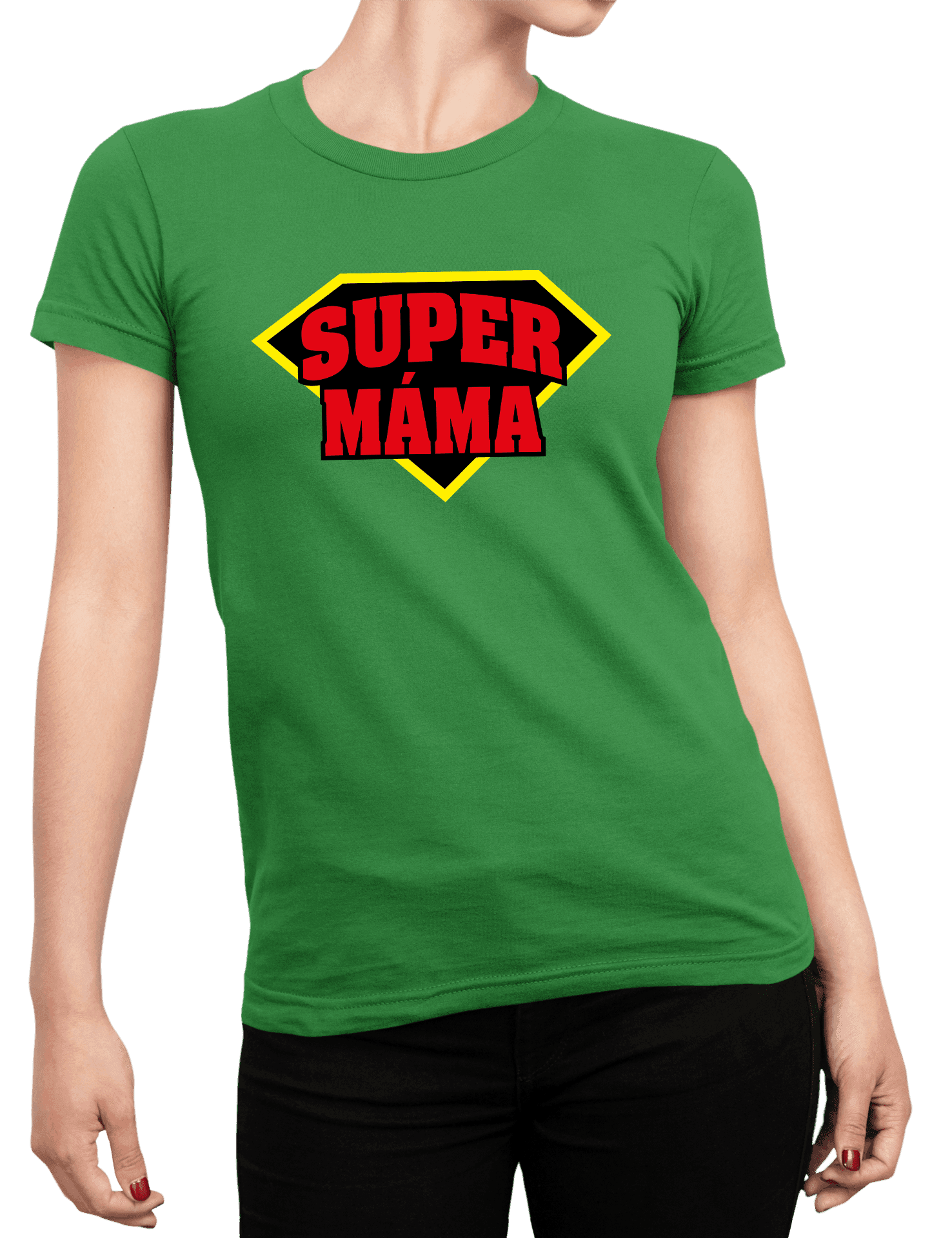 super mama zelene triko