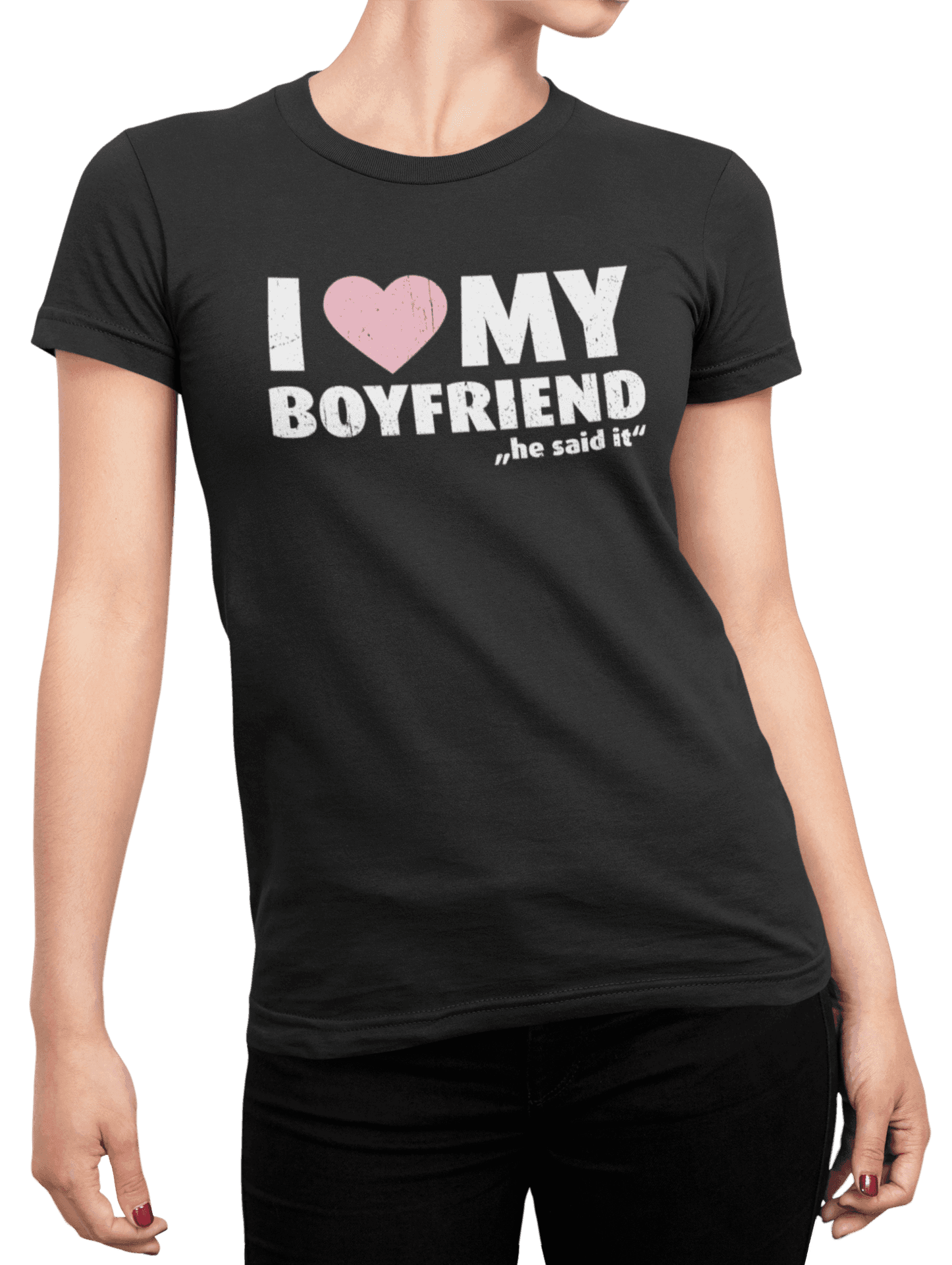 Tričko s potiskem I Love My Boyfriend