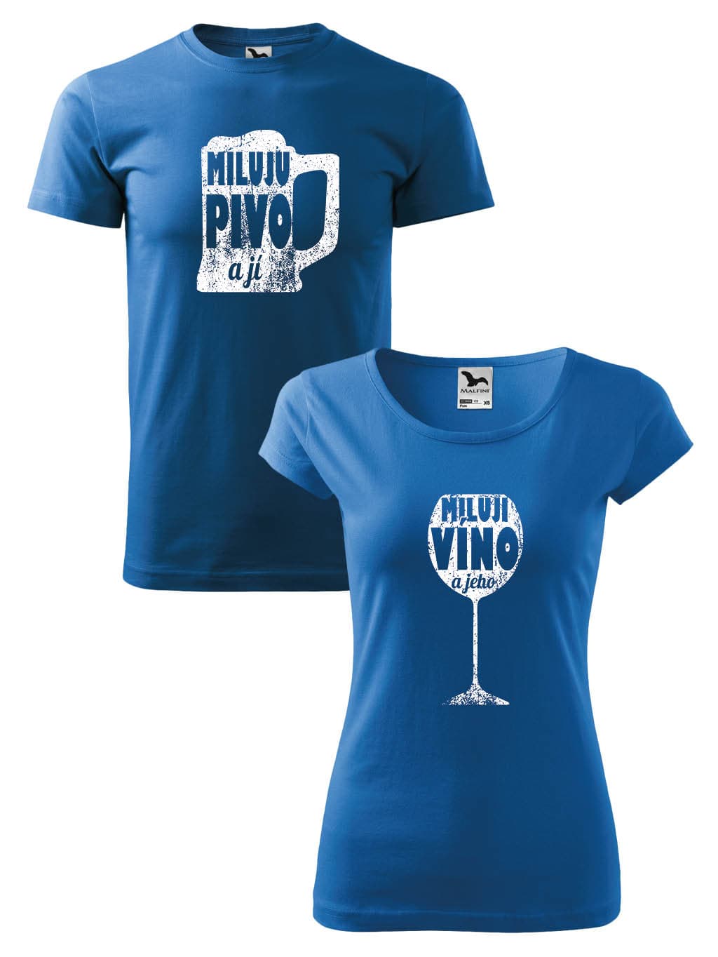 Trička pro páry Miluji pivo a víno