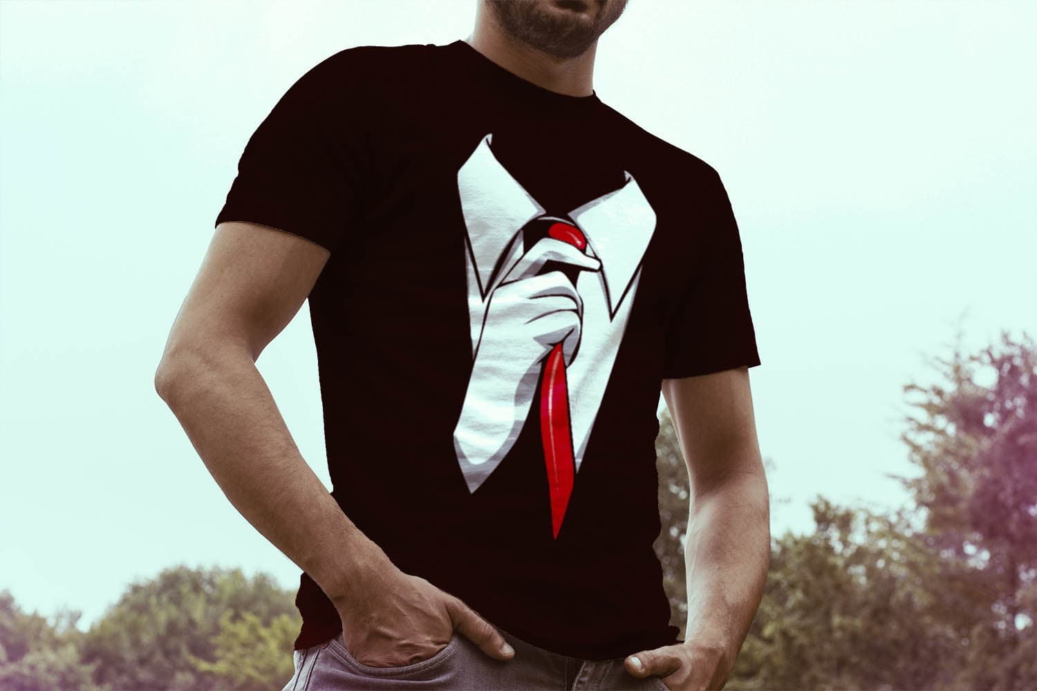 Tričko s potiskem Suit up