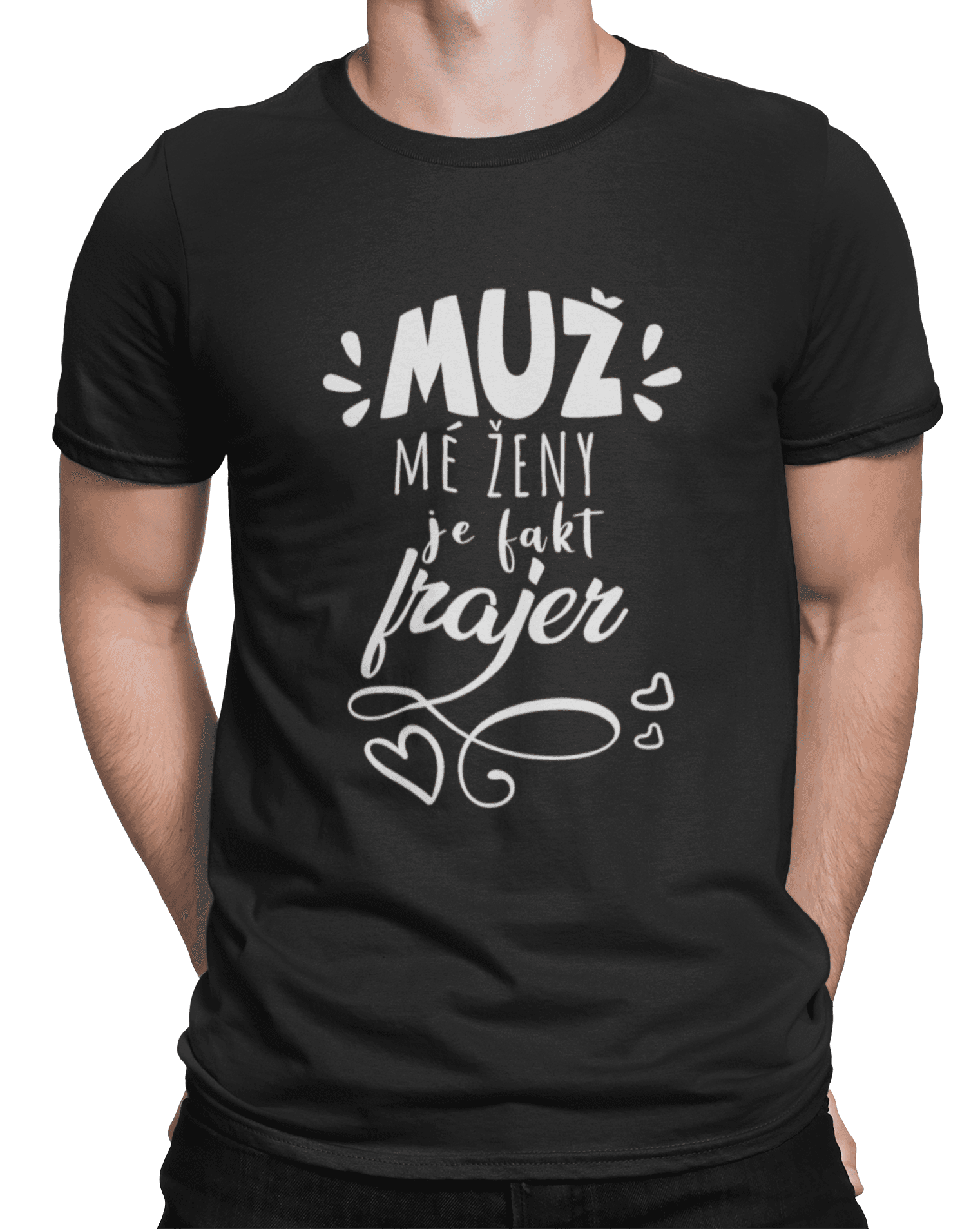 mockup of a man wearing a customizable t shirt against a plain color backdrop 1422 el (1) min