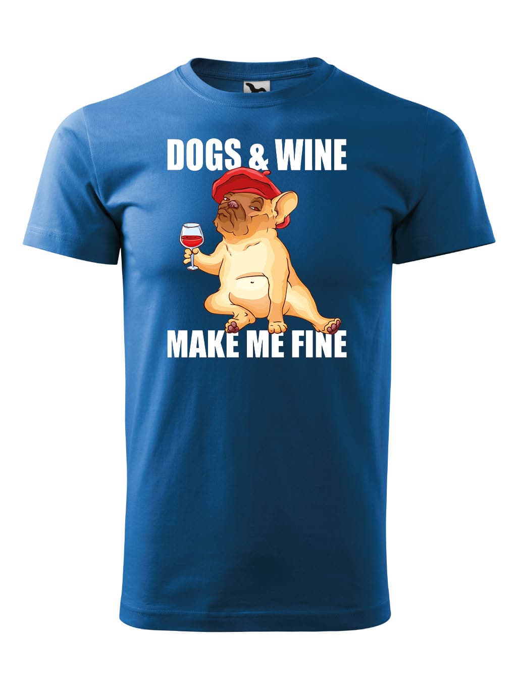 Tričko s potiskem Dogs and wine