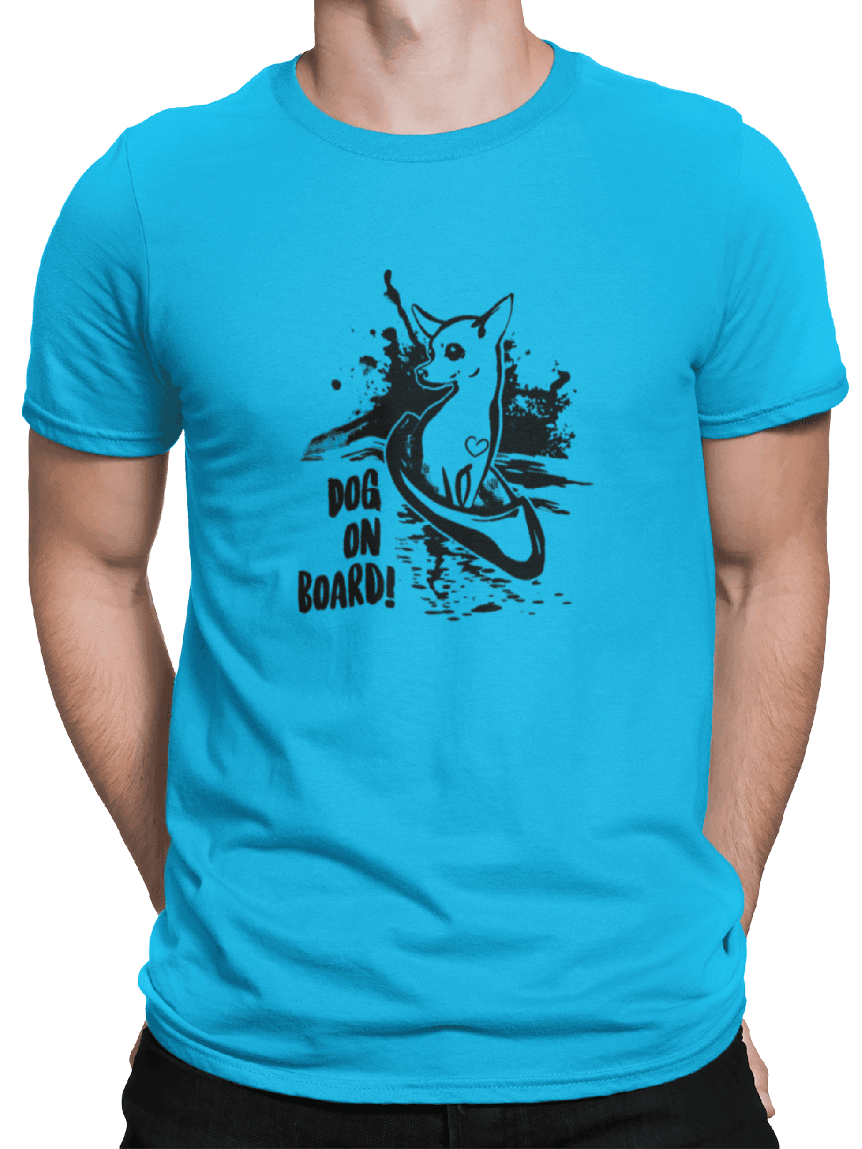 dog on board chihuahua mockup blue