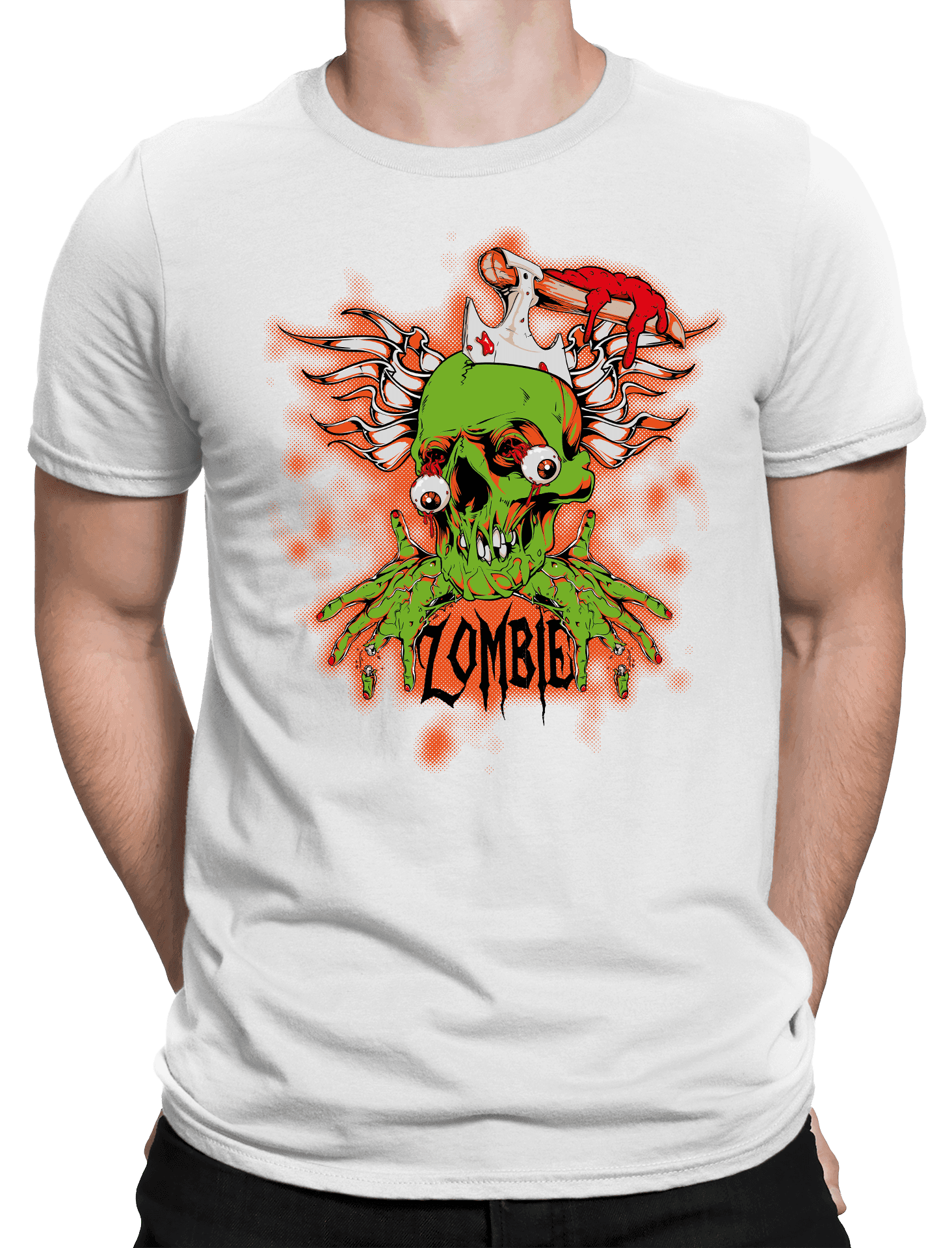 Tričko s potiskem Barevný Zombie