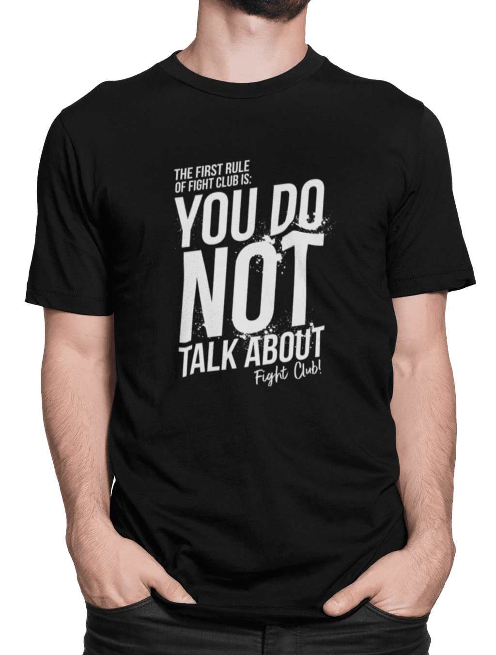 front view mockup of a man wearing a crew neck tee in a studio 1420 el (6) (1)