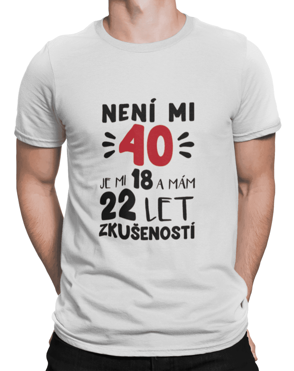 mockup of a man wearing a customizable t shirt against a plain color backdrop 1422 el min (5)
