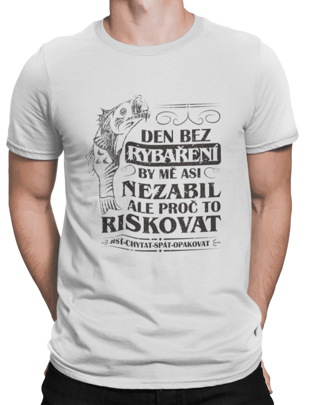 mockup of a man wearing a customizable t shirt against a plain color backdrop 1422 el (1) min (1)