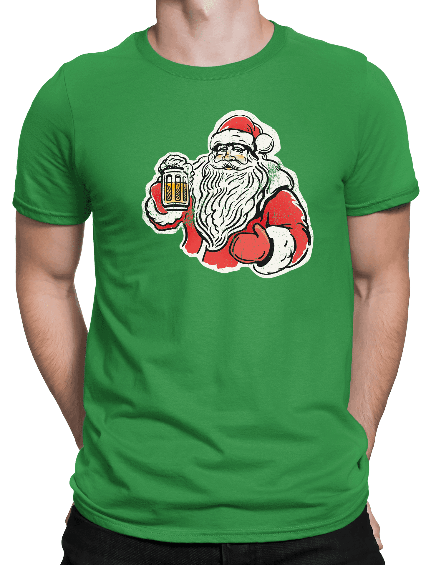 Vánoční tričko Santa s pivem