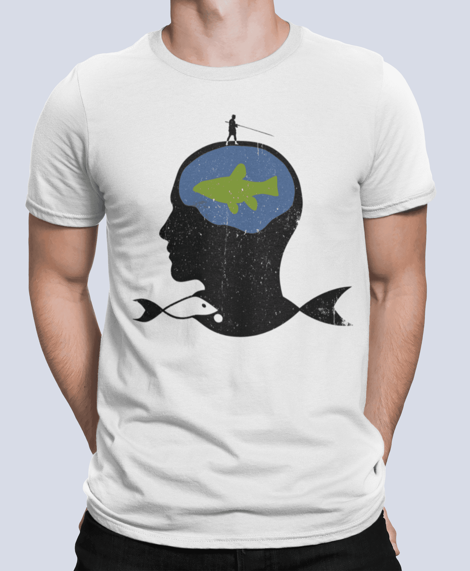 Tričko s potiskem Fish mind
