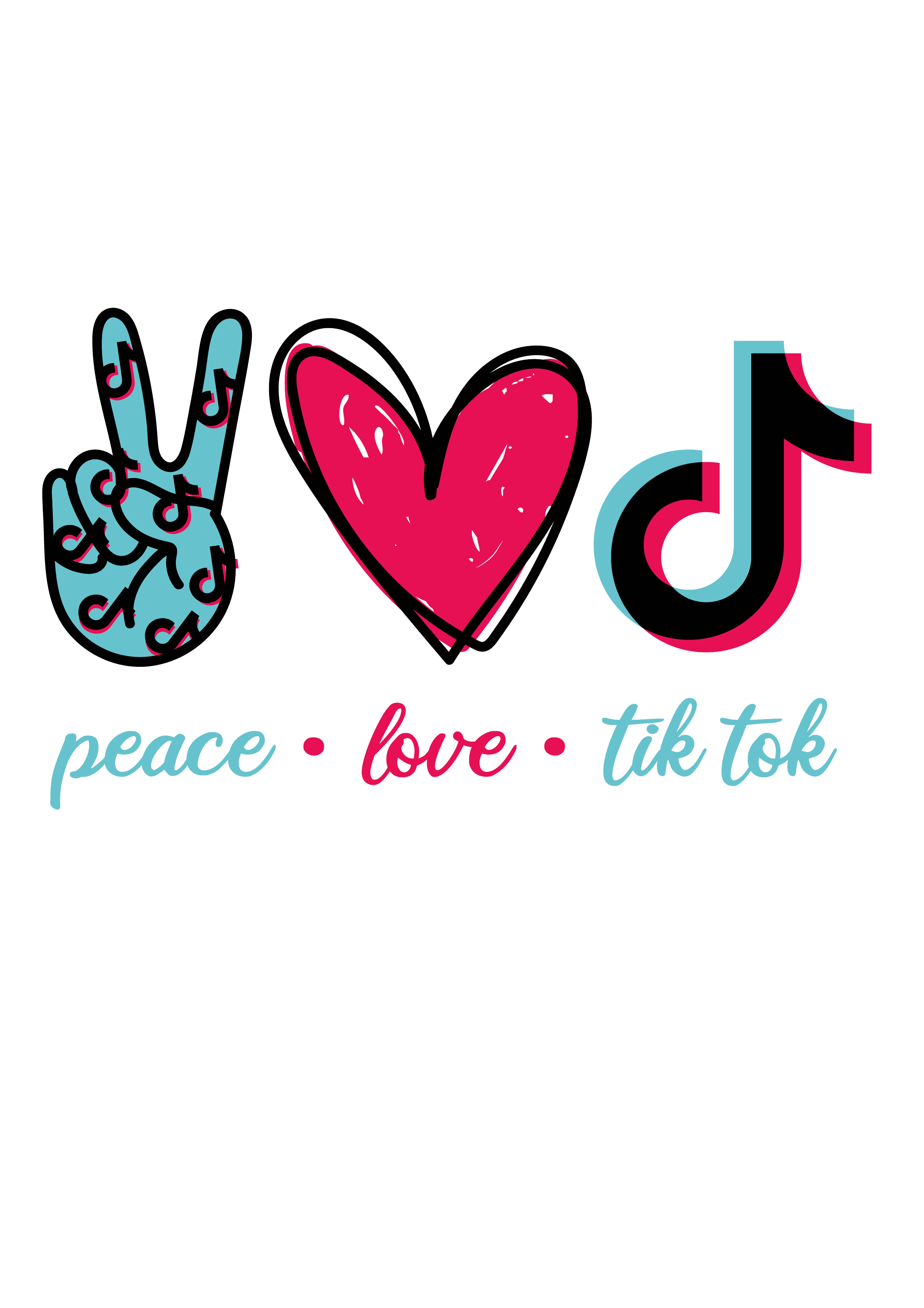 PEACE LOVE TIKTOK black