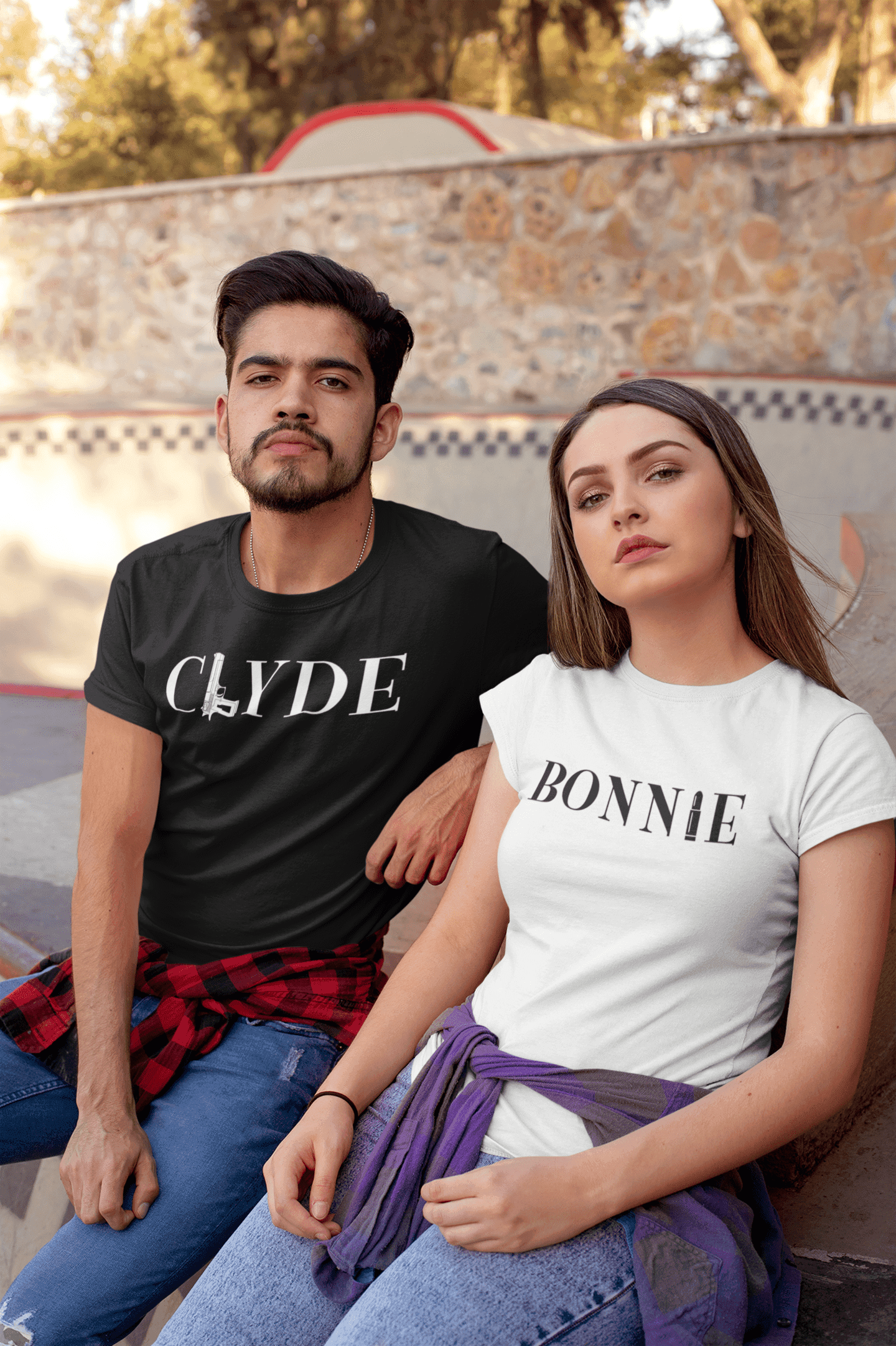 Trička pro páry Bonnie a Clyde předek