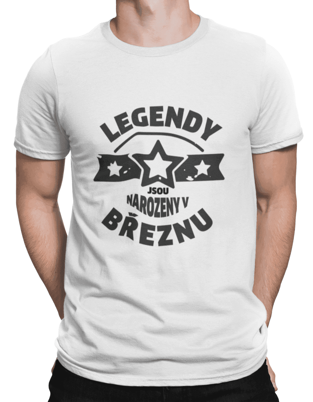 mockup of a man wearing a customizable t shirt against a plain color backdrop 1422 el min (4)