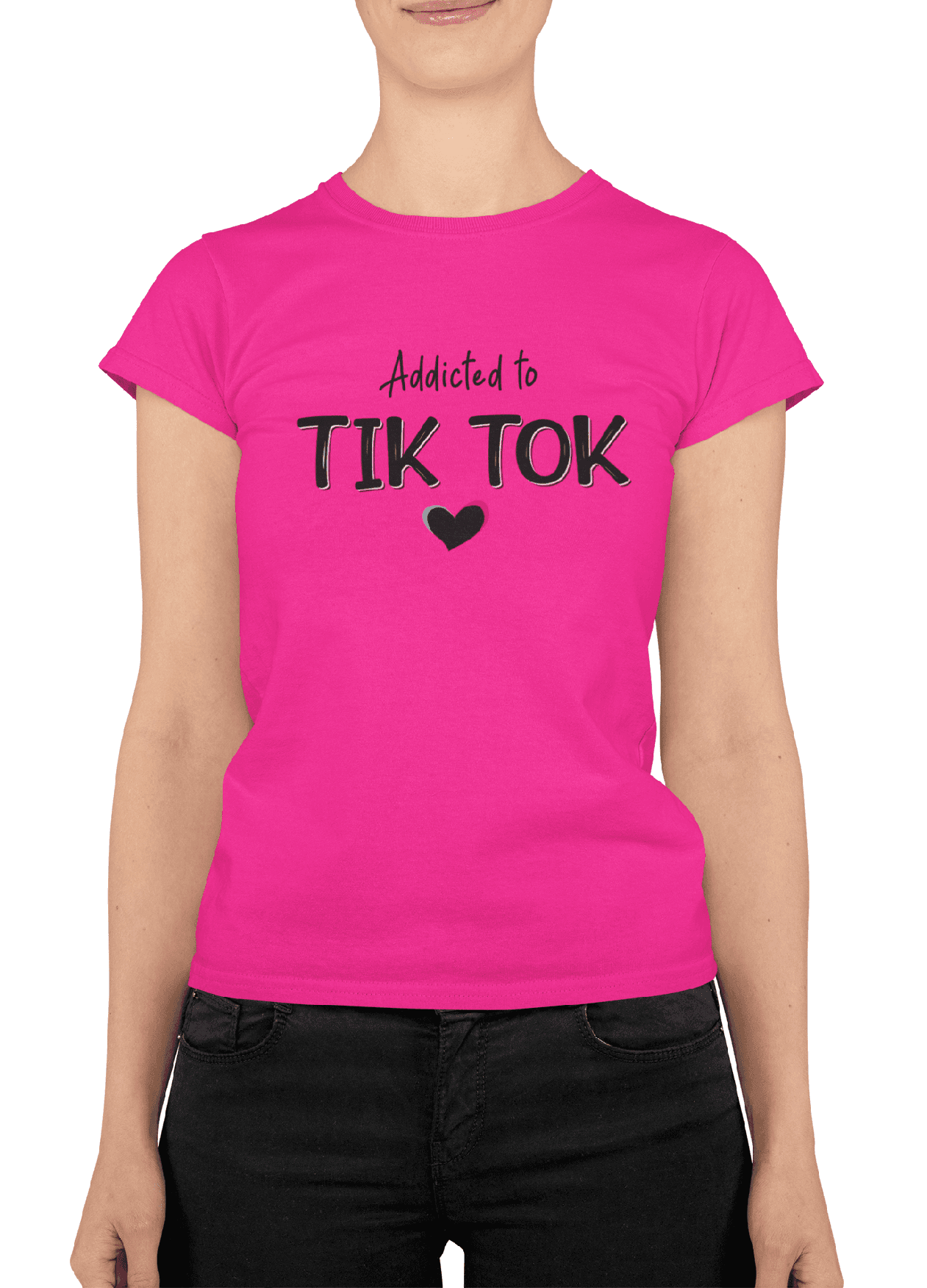 t shirt mockup featuring a smiling woman at a studio m841 (1) min