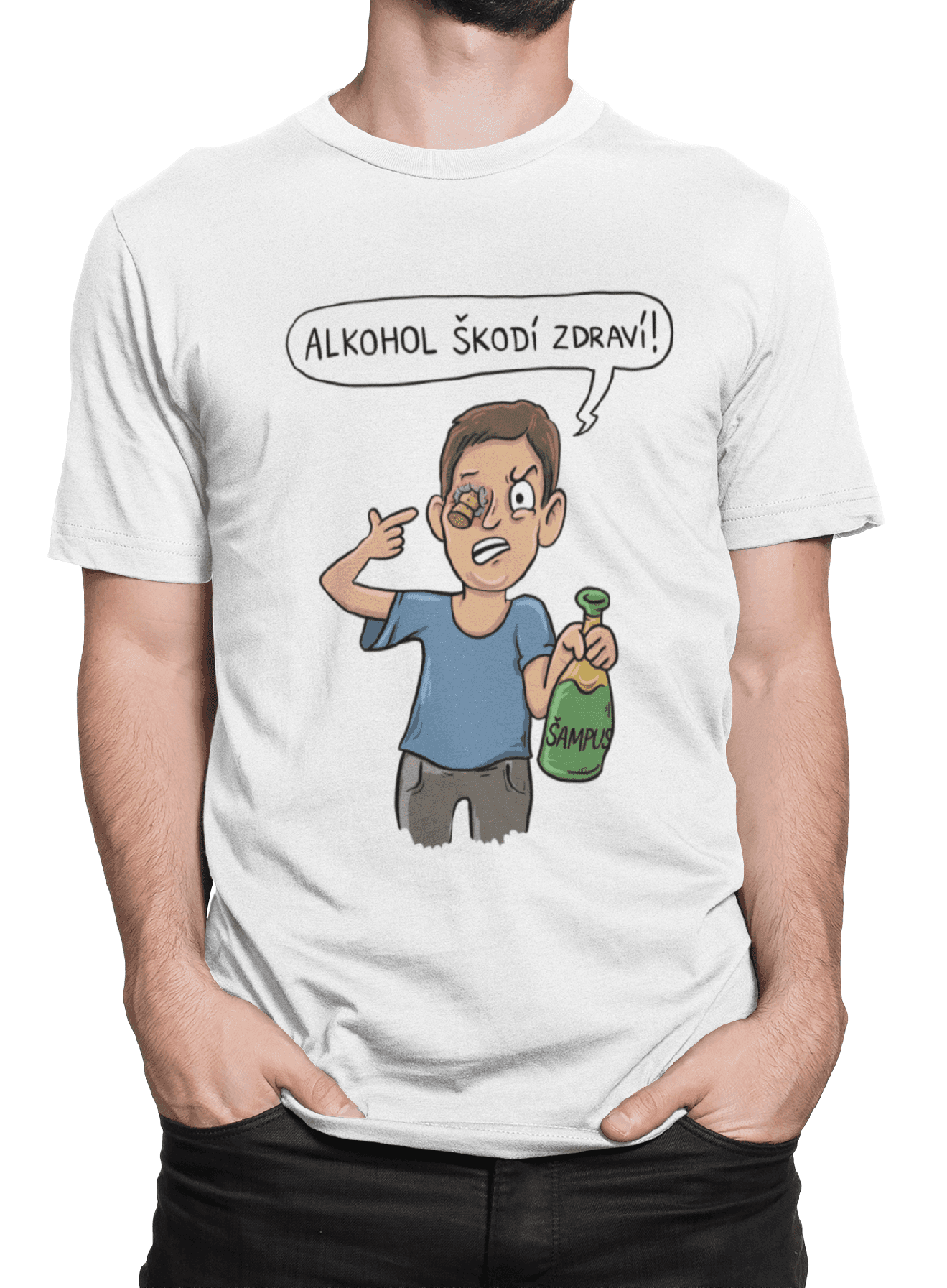 Tričko s potiskem Alkohol škodí zdraví