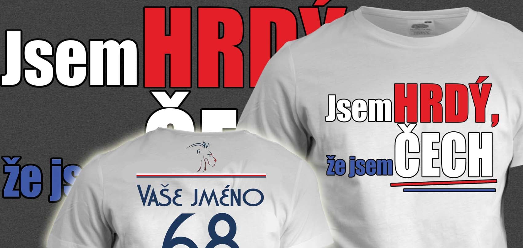 Tričko s potiskem Hrdý Čech