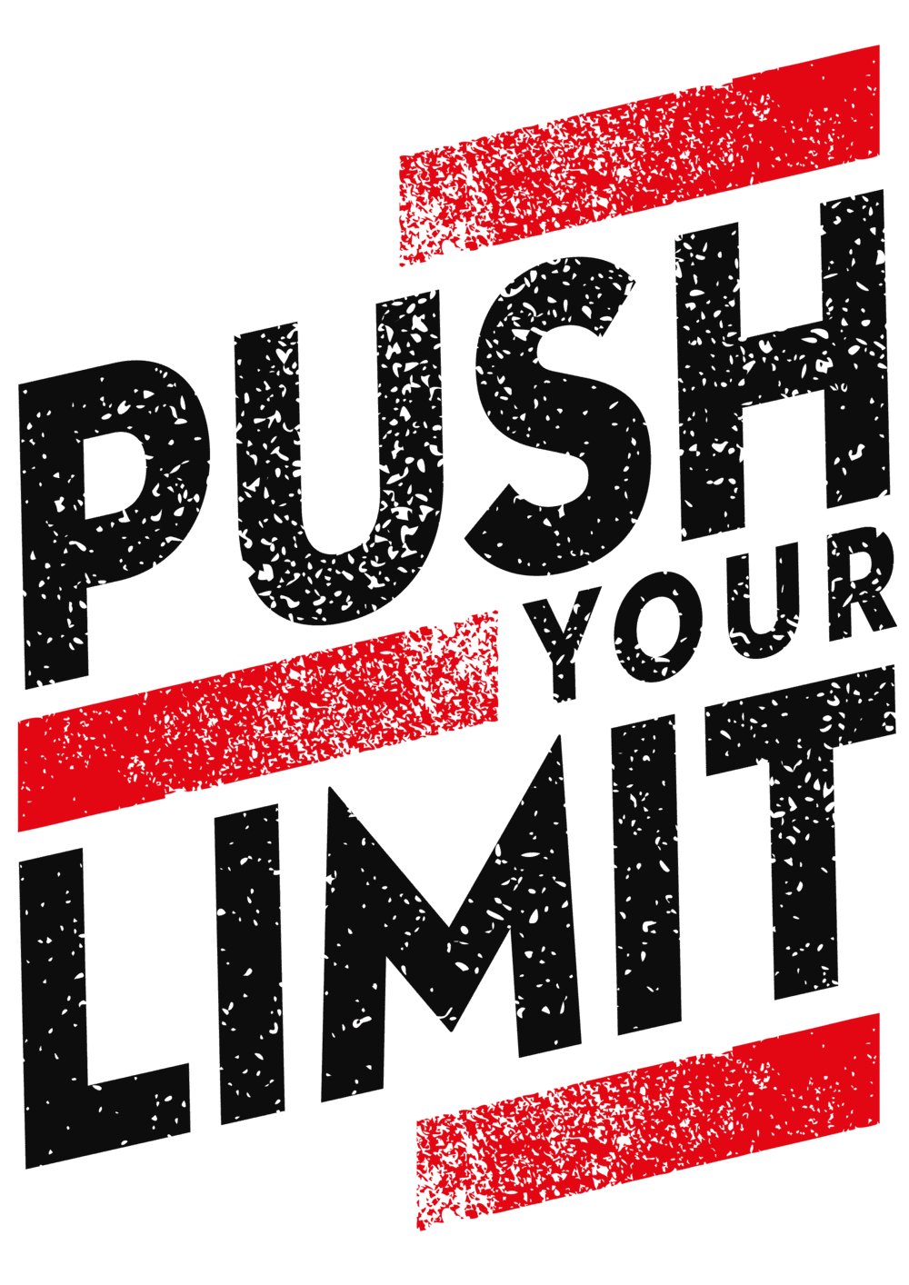 tricko s potiskem push your limit nahled