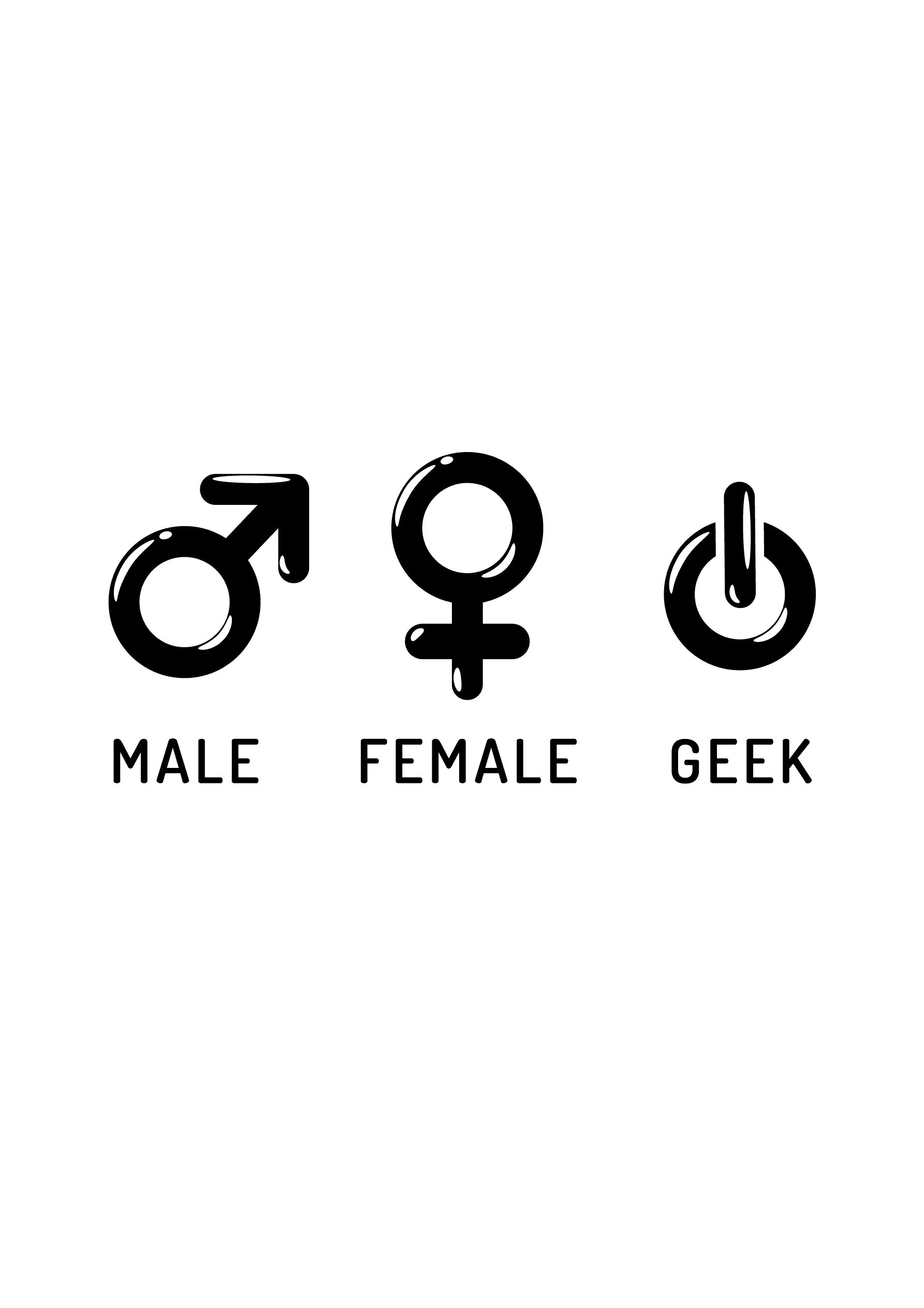 male female geek black