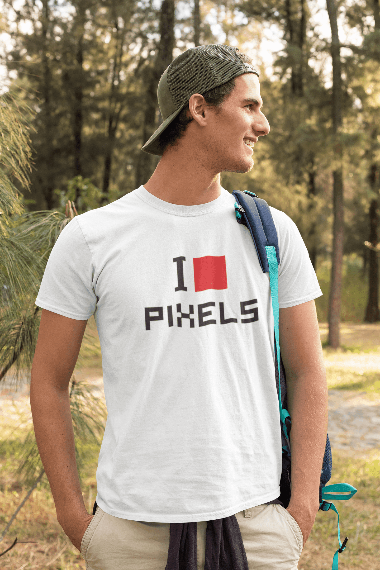 Tričko s potiskem I LOVE PIXELS
