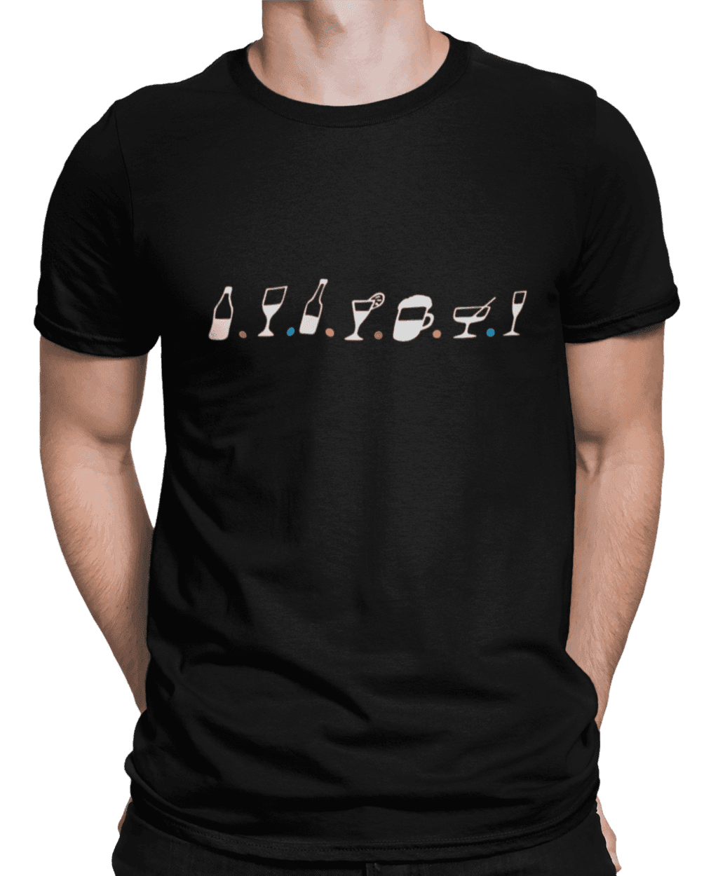 mockup of a man wearing a customizable t shirt against a plain color backdrop 1422 el (10) (2)