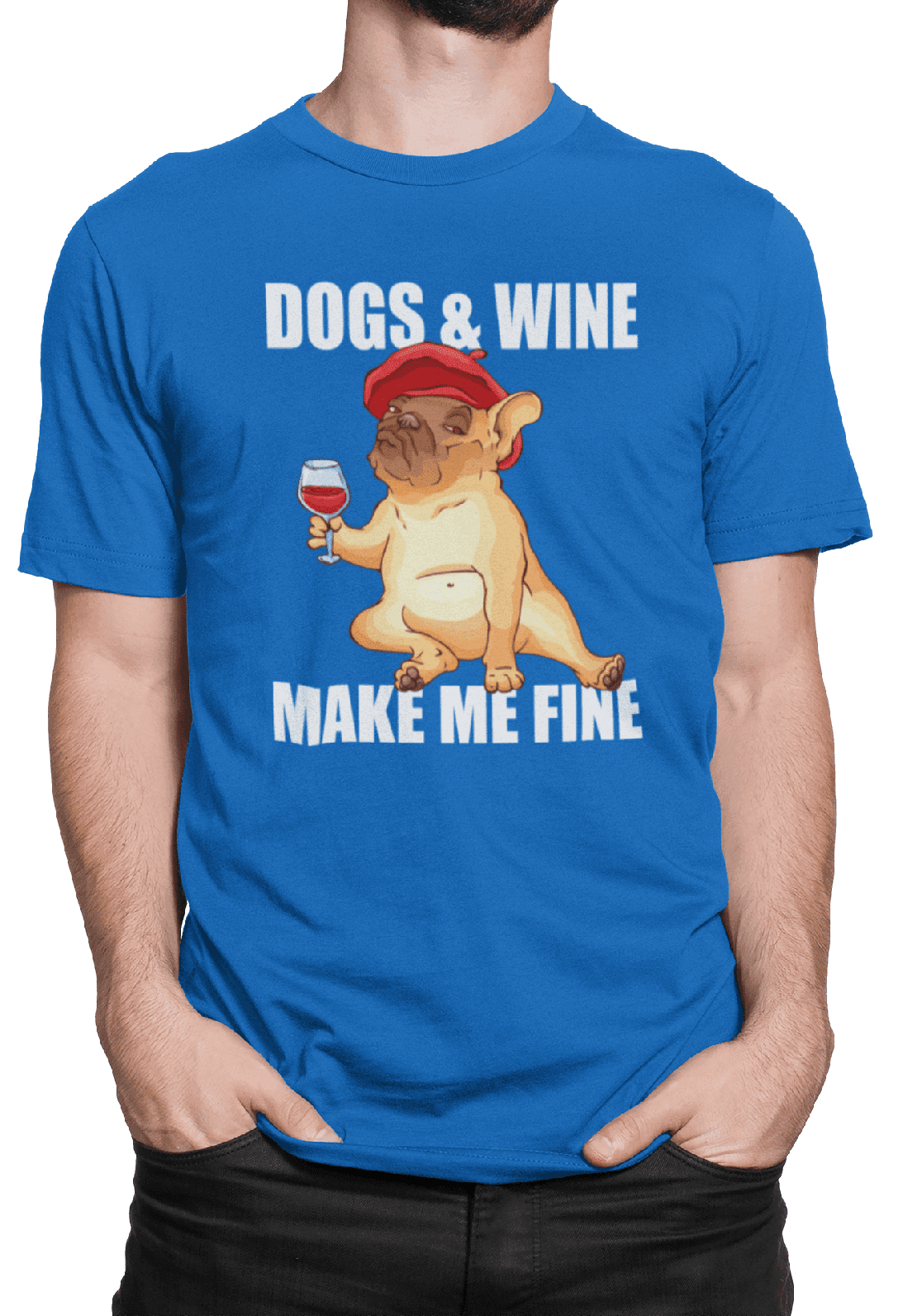 Tričko s potiskem Dogs and wine