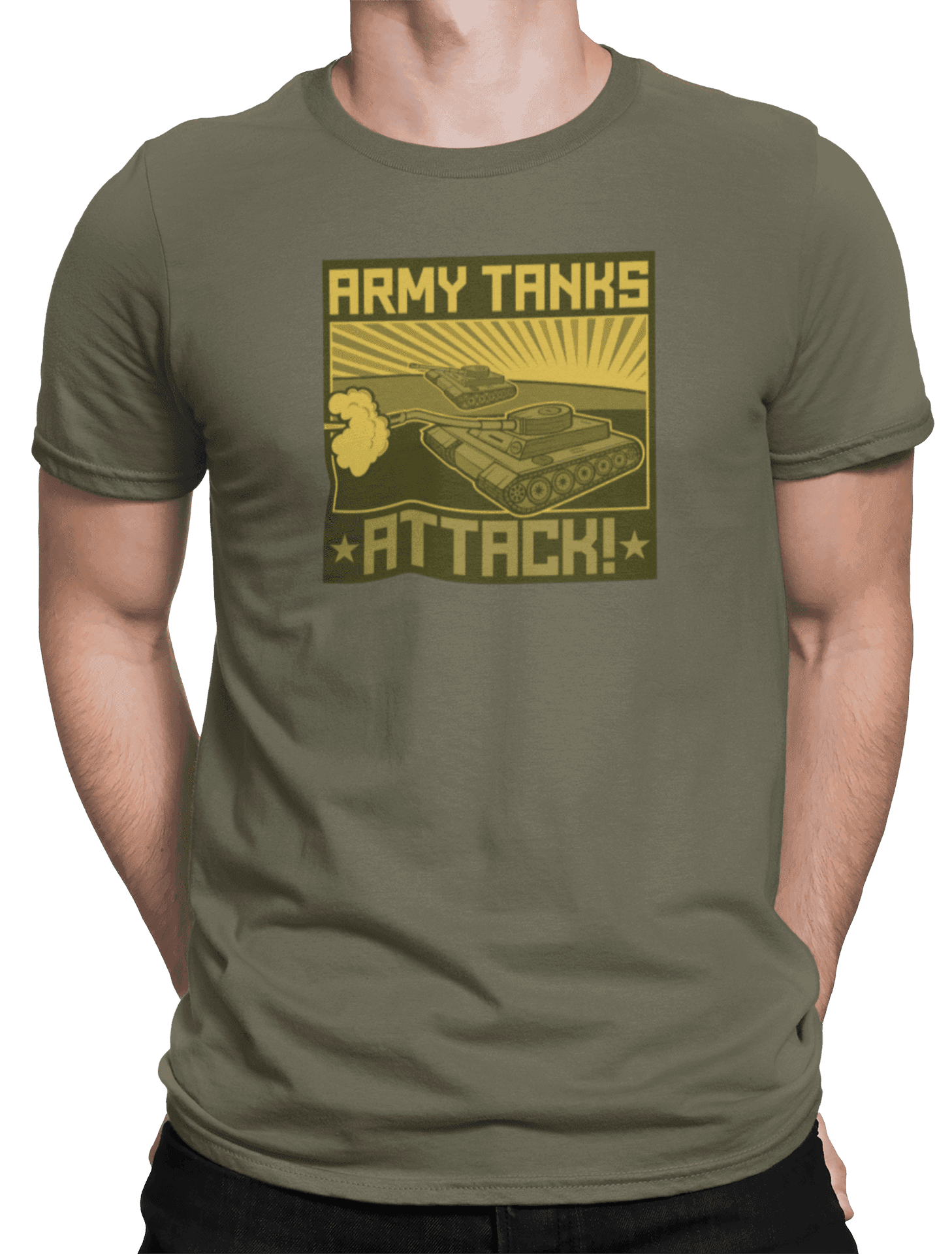 Tričko s potiskem Tank attack