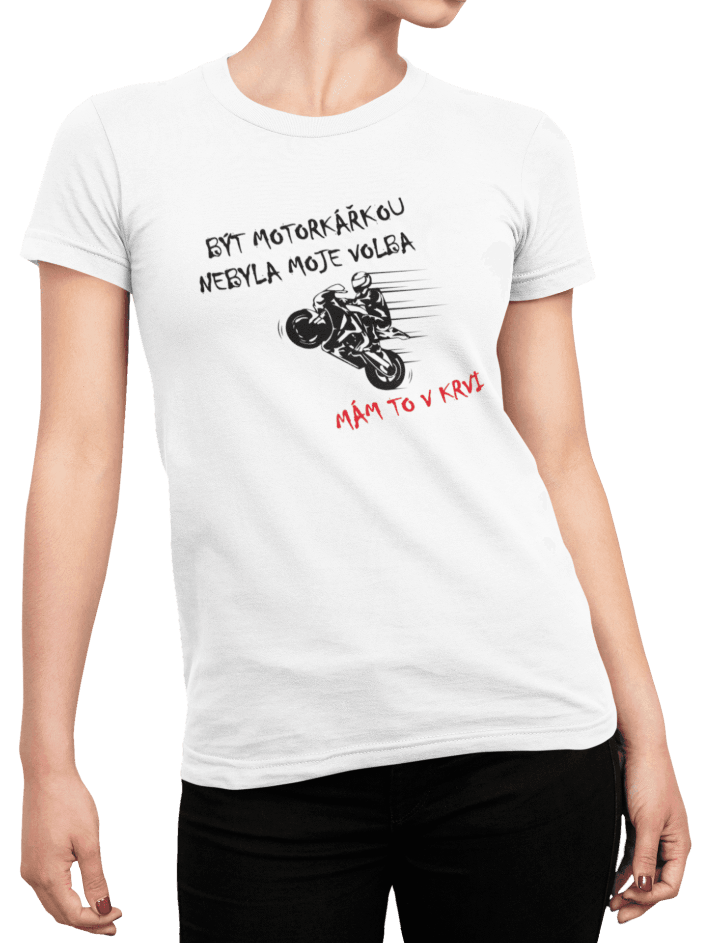 motorkarka v krvi bile triko