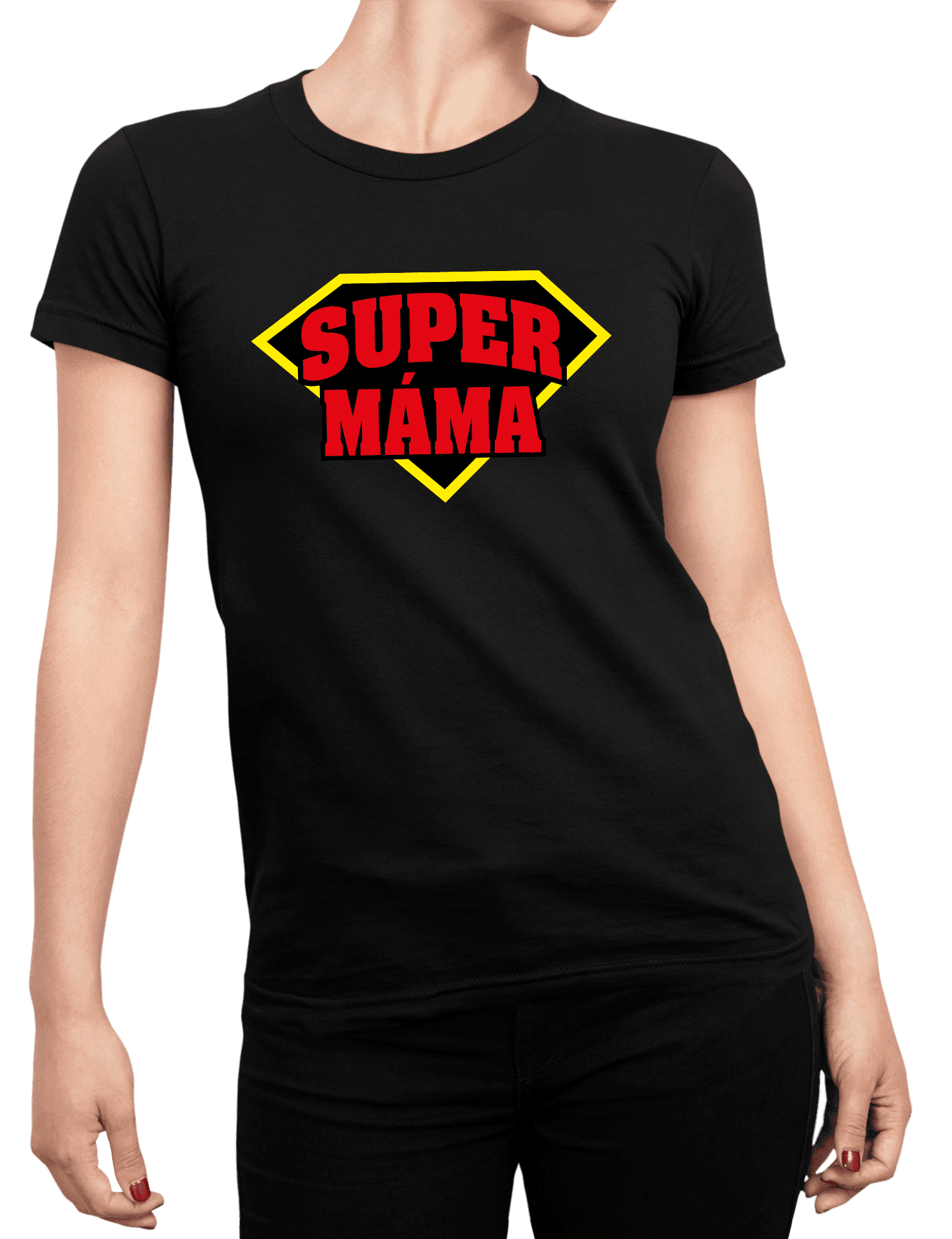 super mama cerne triko