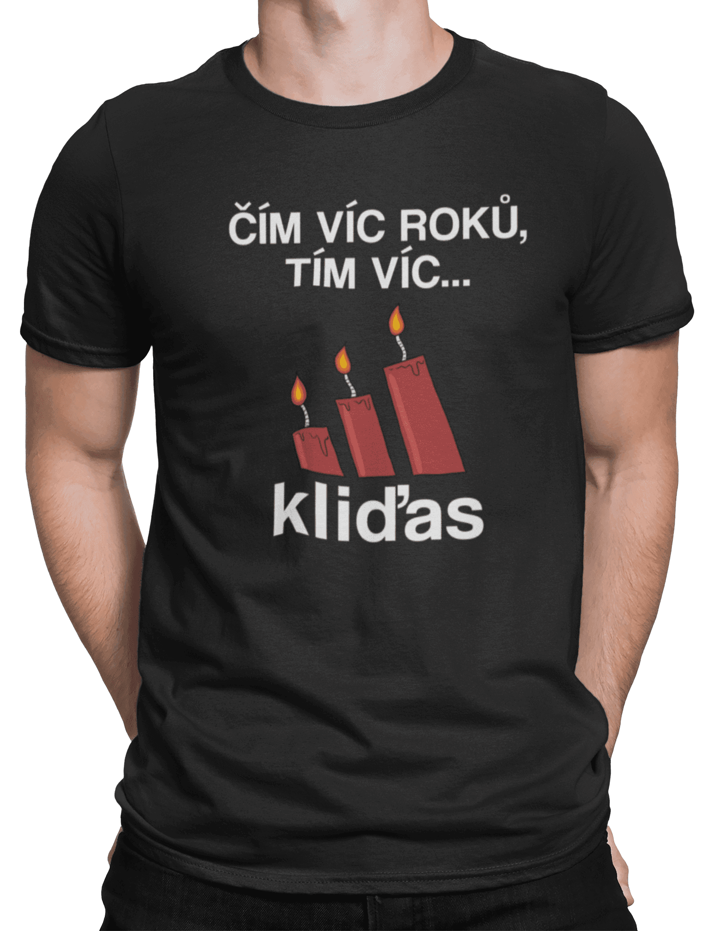 Tričko s potiskem Víc kliďas
