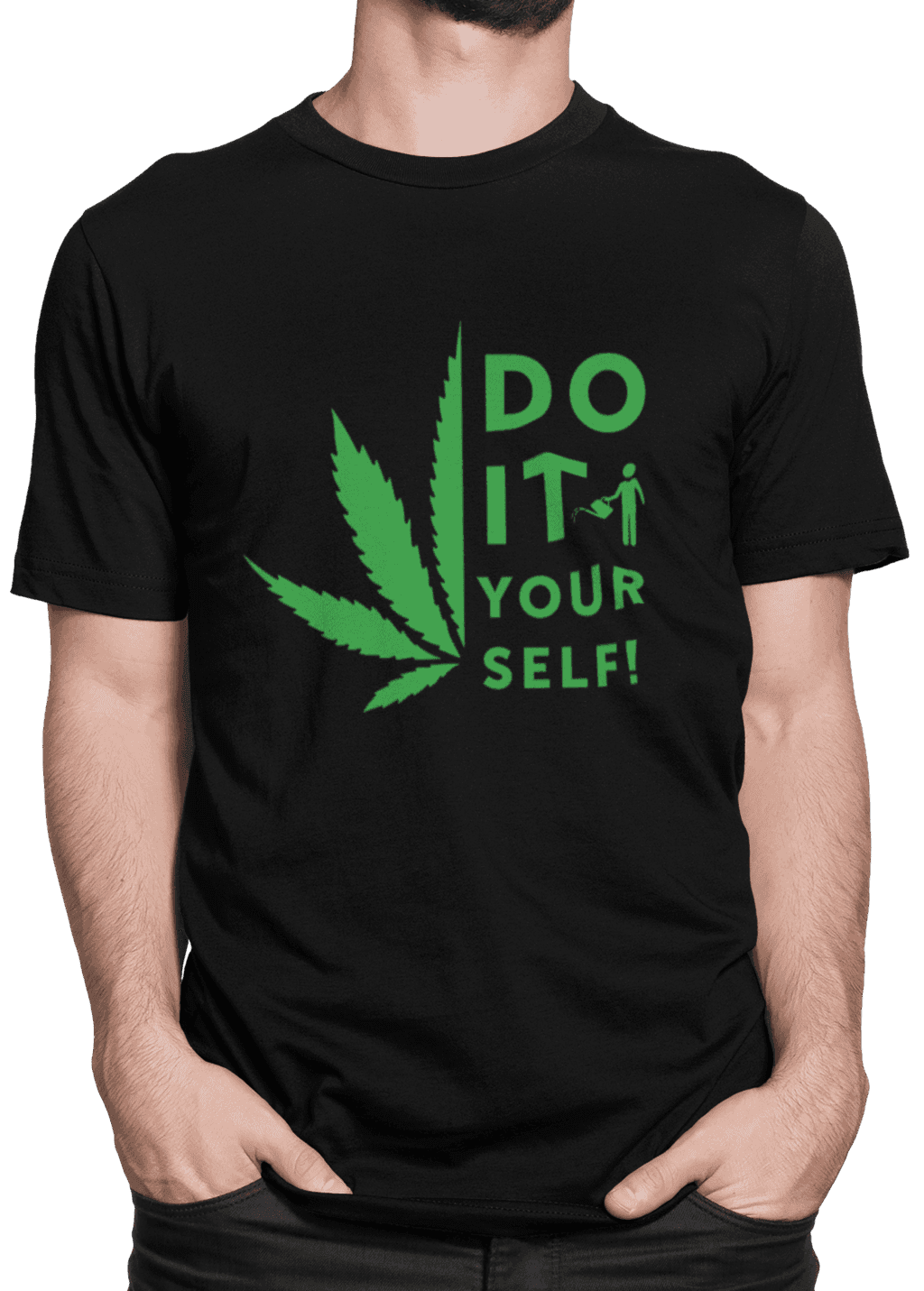 front view mockup of a man wearing a crew neck tee in a studio 1420 el (8) (1)