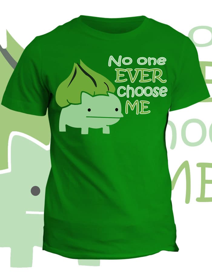 Tričko s potiskem Nebohý Bulbasaur