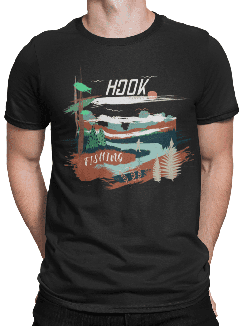 tricko s potiskem hook fishing (1)