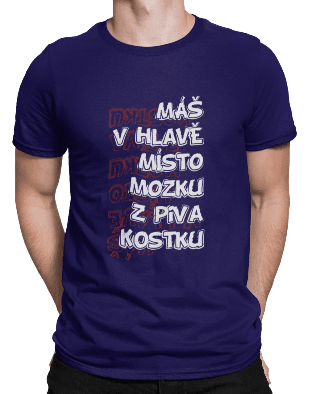 mockup of a man wearing a customizable t shirt against a plain color backdrop 1422 el (3) (1)