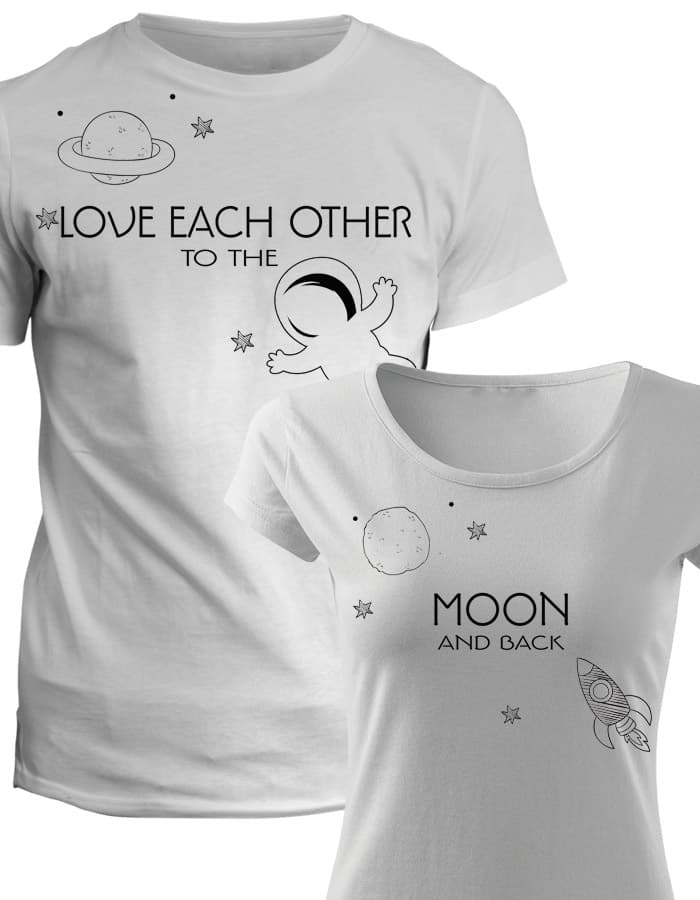 Trička pro páry Moon and back