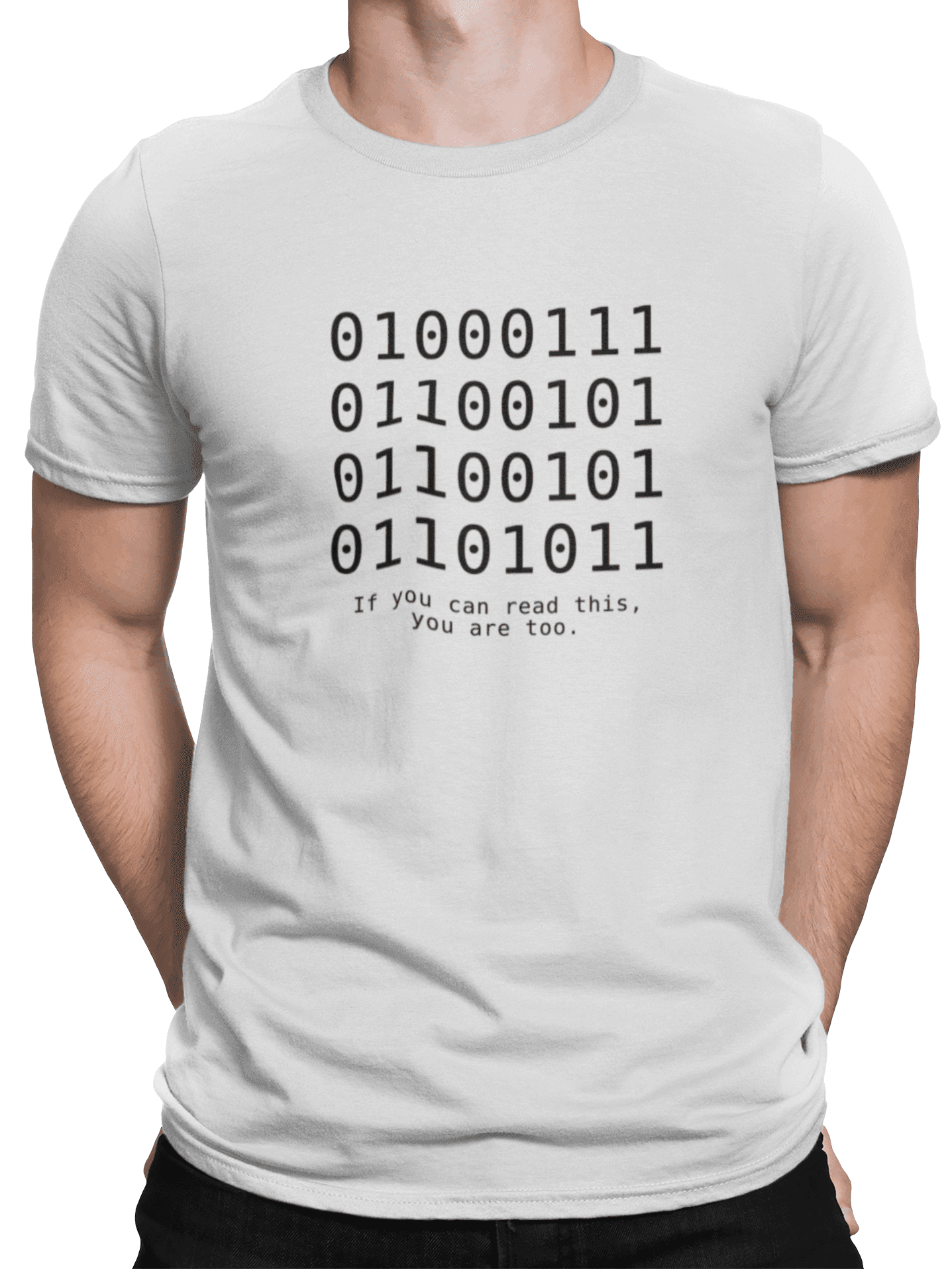 mockup of a man wearing a customizable t shirt against a plain color backdrop 1422 el (1) min